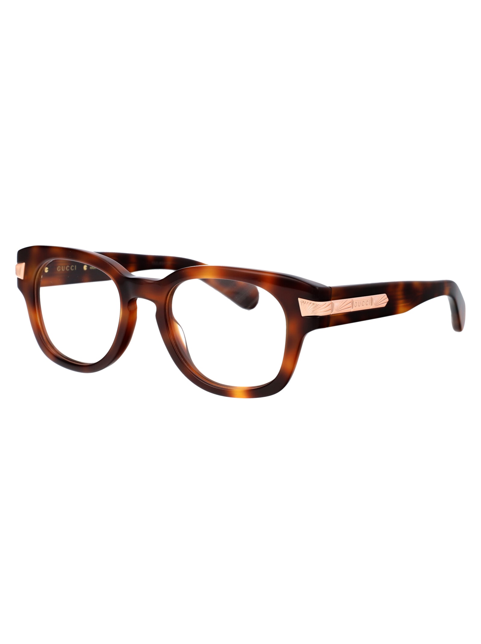 Shop Gucci Gg1518o Glasses In 002 Havana Havana Transparent