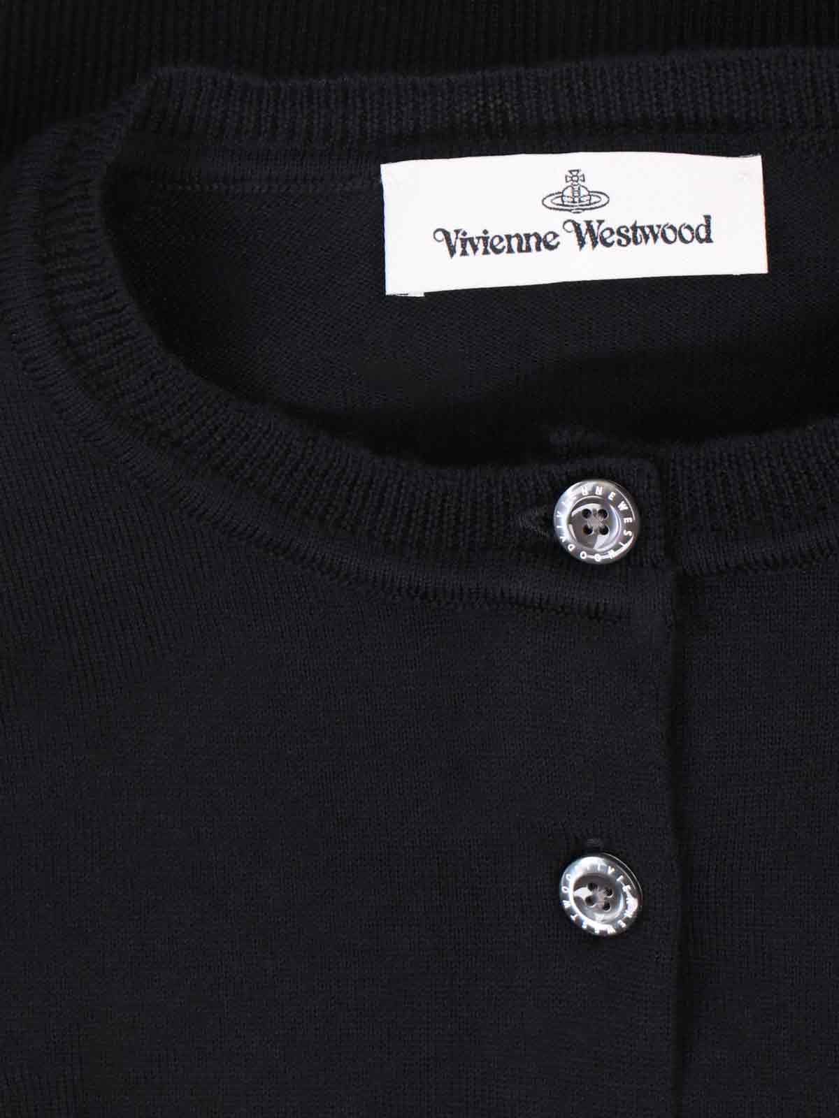 Vivienne Westwood Bea Logo Crop Cardigan In Black