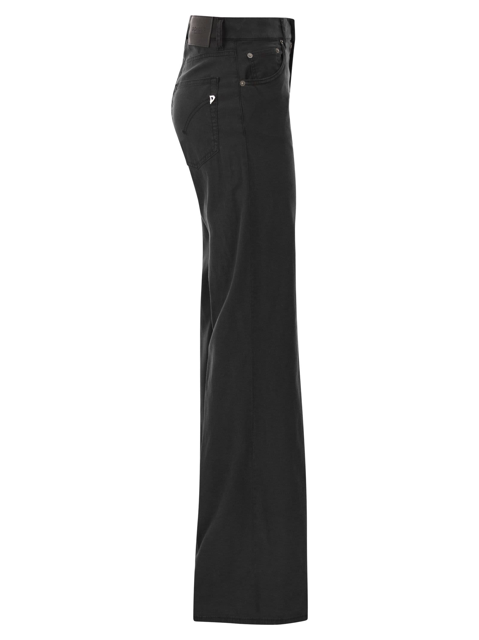 Shop Dondup Amber - Wide-leg Jeans In Nero