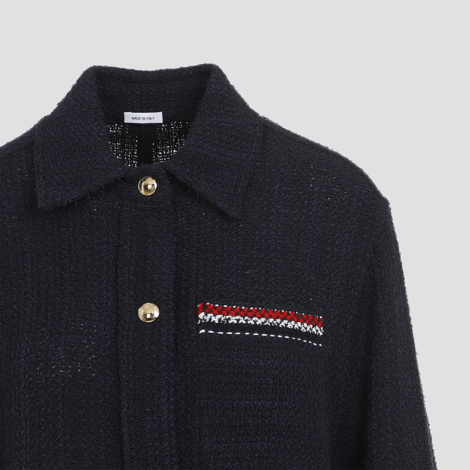 Shop Thom Browne Shirt Jacket In Navy