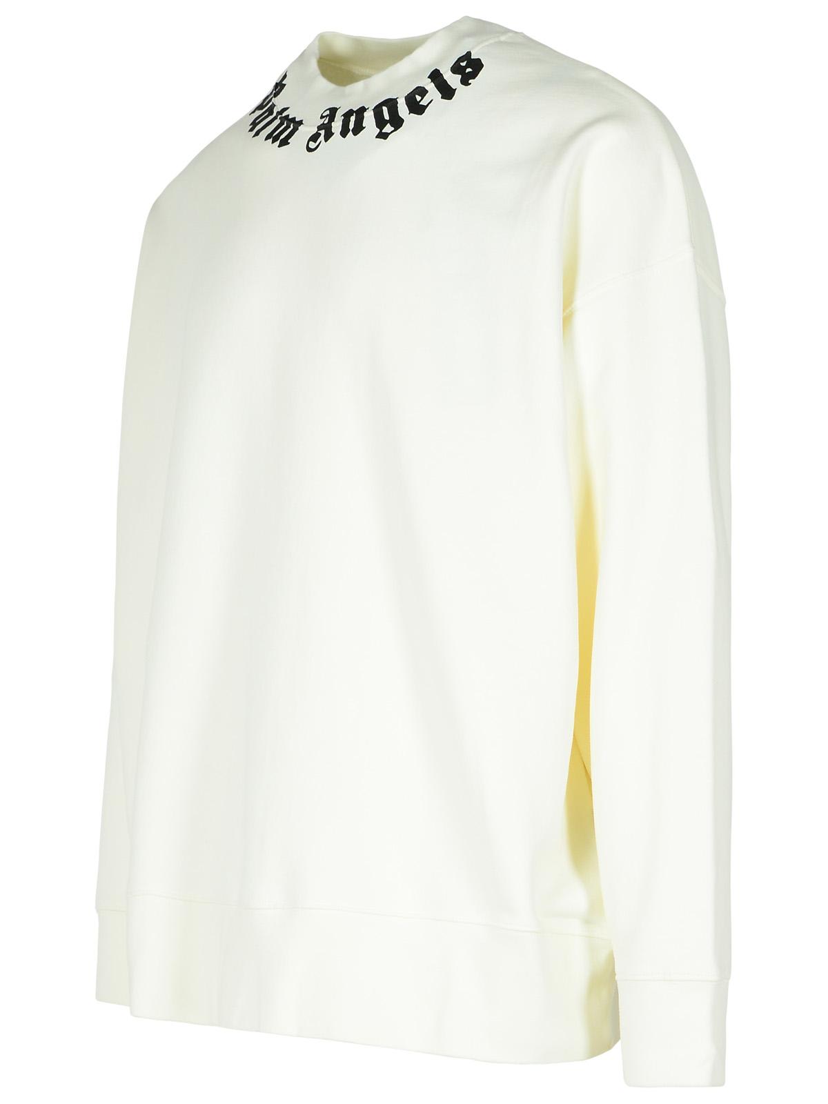 Shop Palm Angels White Cotton Sweatshirt