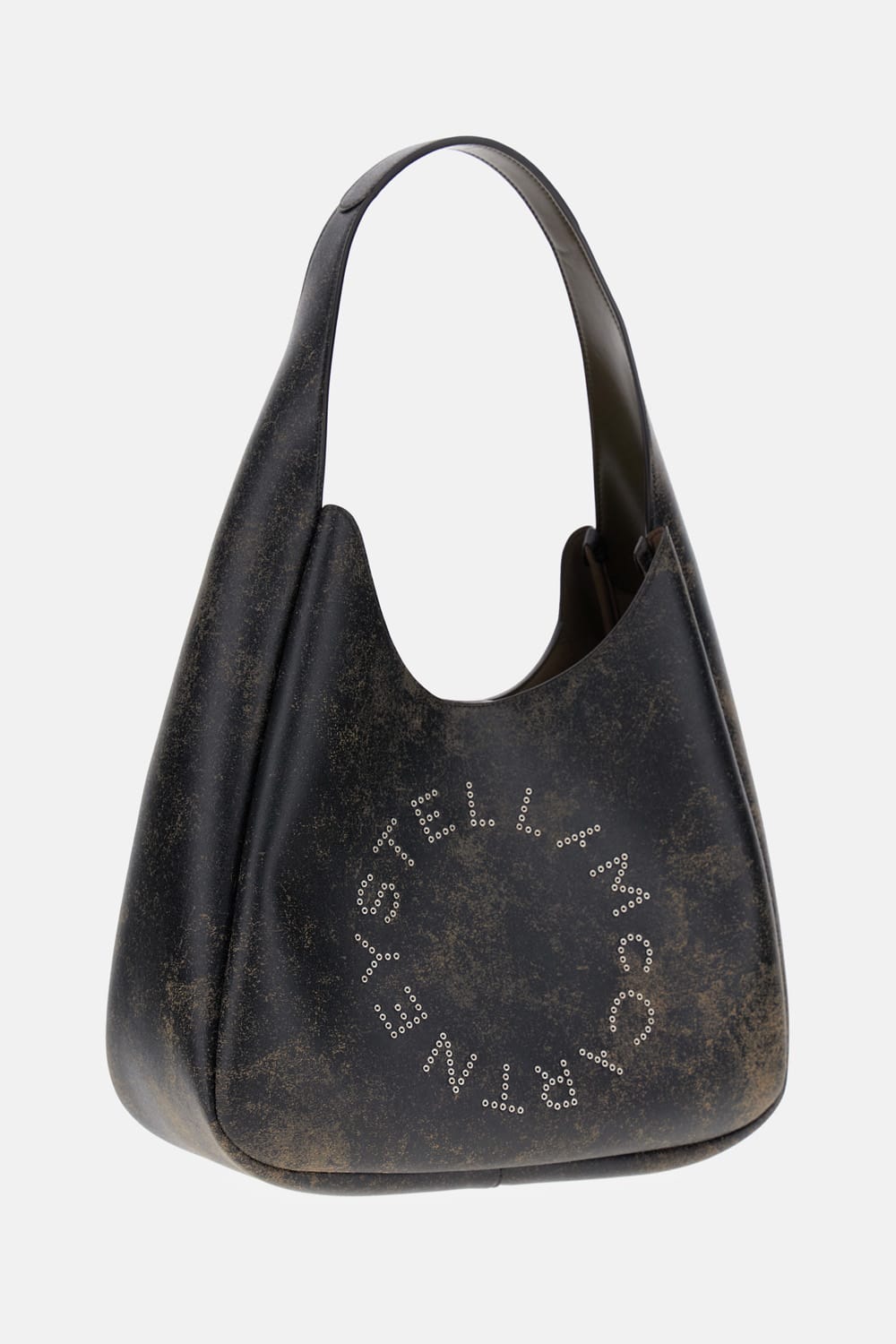 Stella Mccartney Large Hobo Bag With Aged Effect And Logo