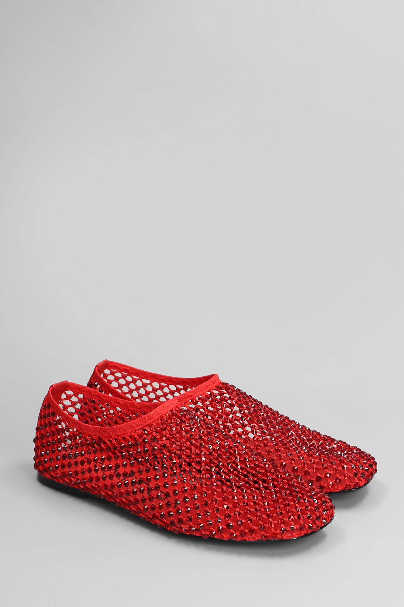 STRATEGIA BALLET FLATS IN RED LEATHER