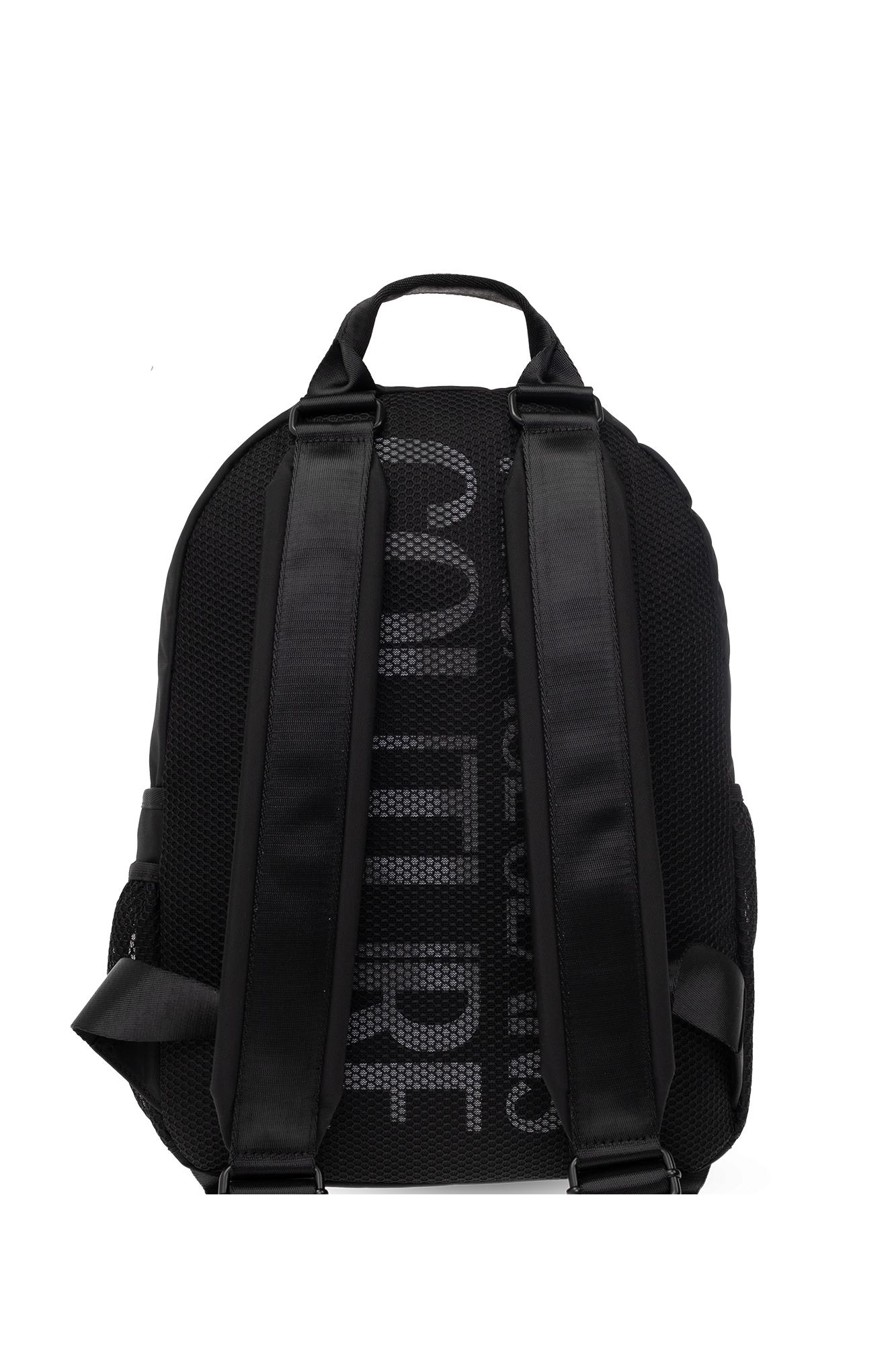 Versace Jeans Couture Logo Patch Zipped Backpack In Nero