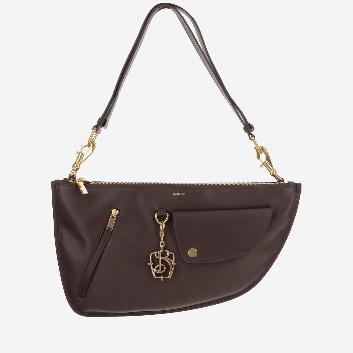 Burberry Double Shield Bag In Brown