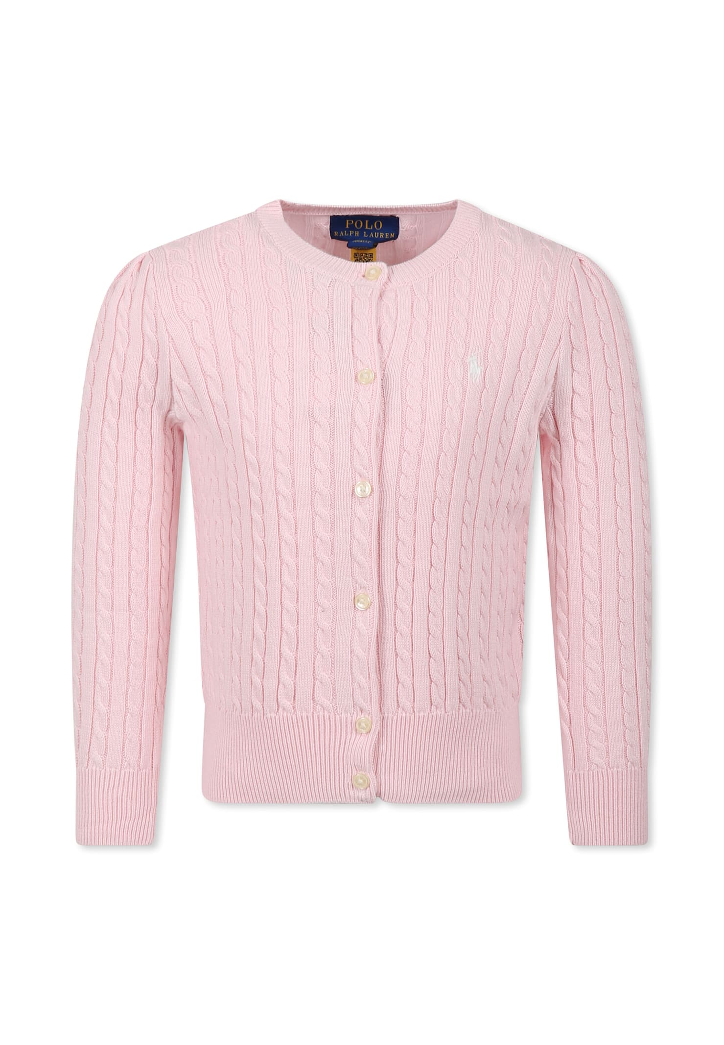 Polo Ralph Lauren Mini-cable Cotton Cardigan In Pink