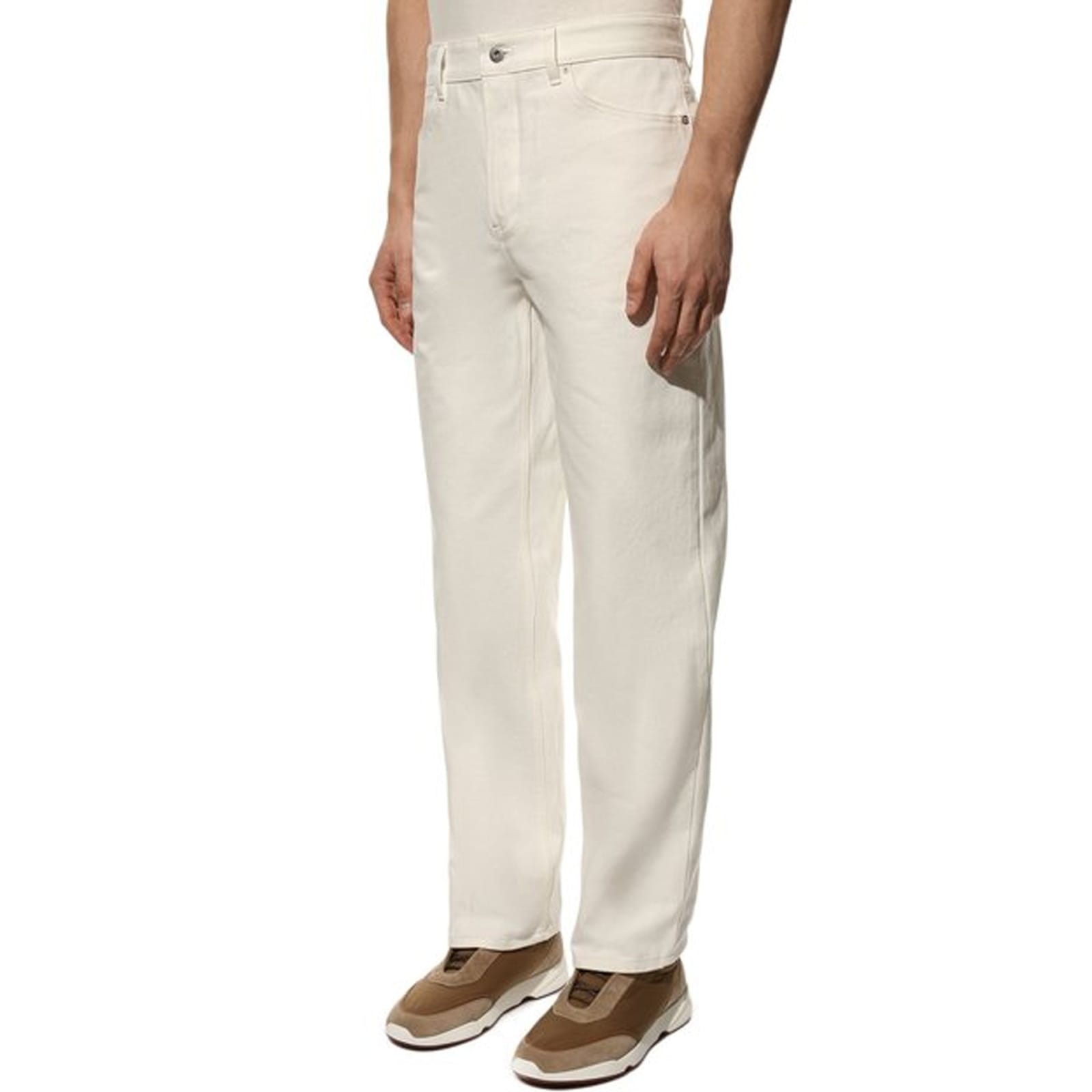 Shop Jil Sander Regular-fit Denim Trousers In White