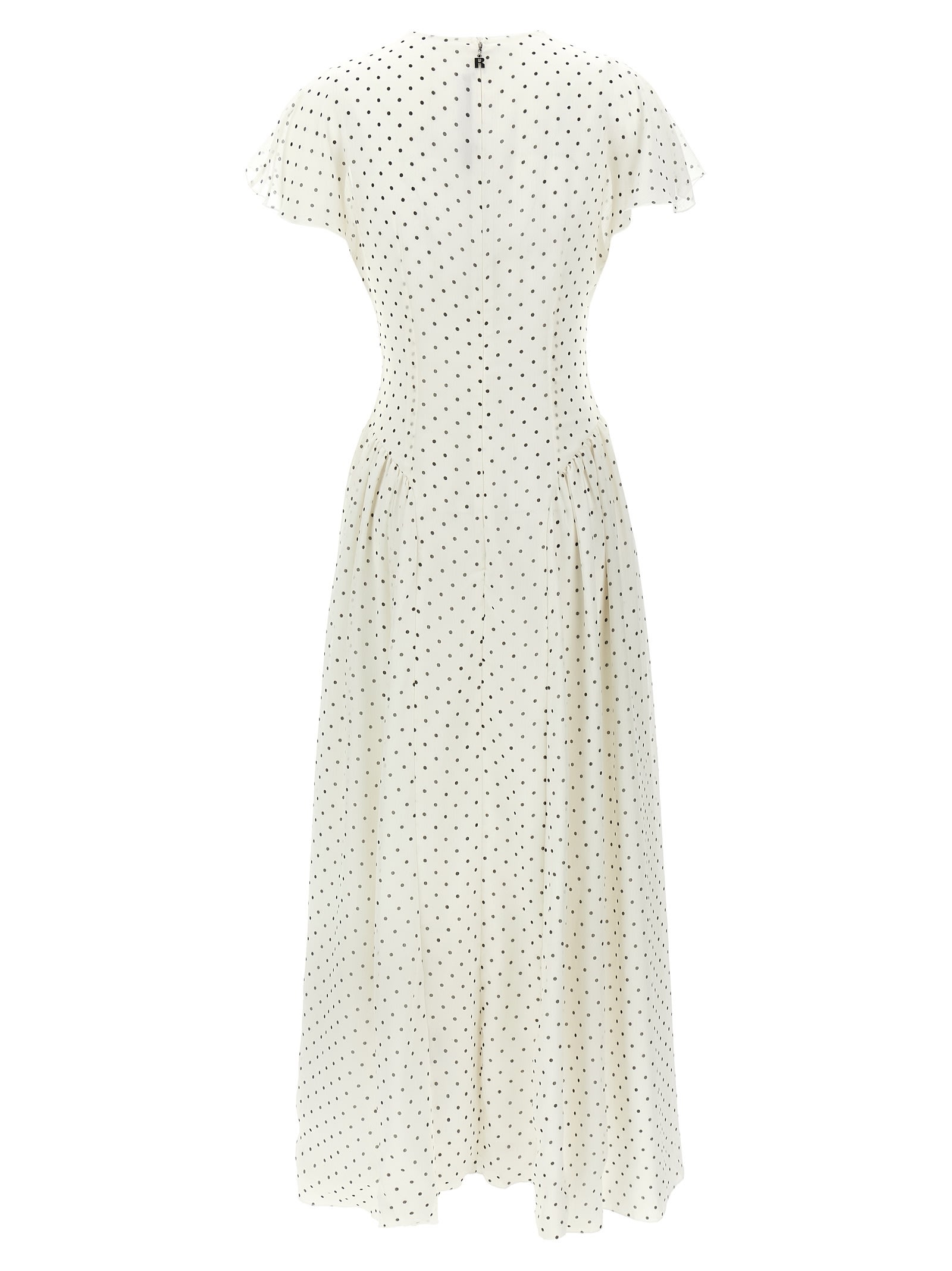 Rotate Birger Christensen Maxi Dress With Polka Dot Pattern In Bianco