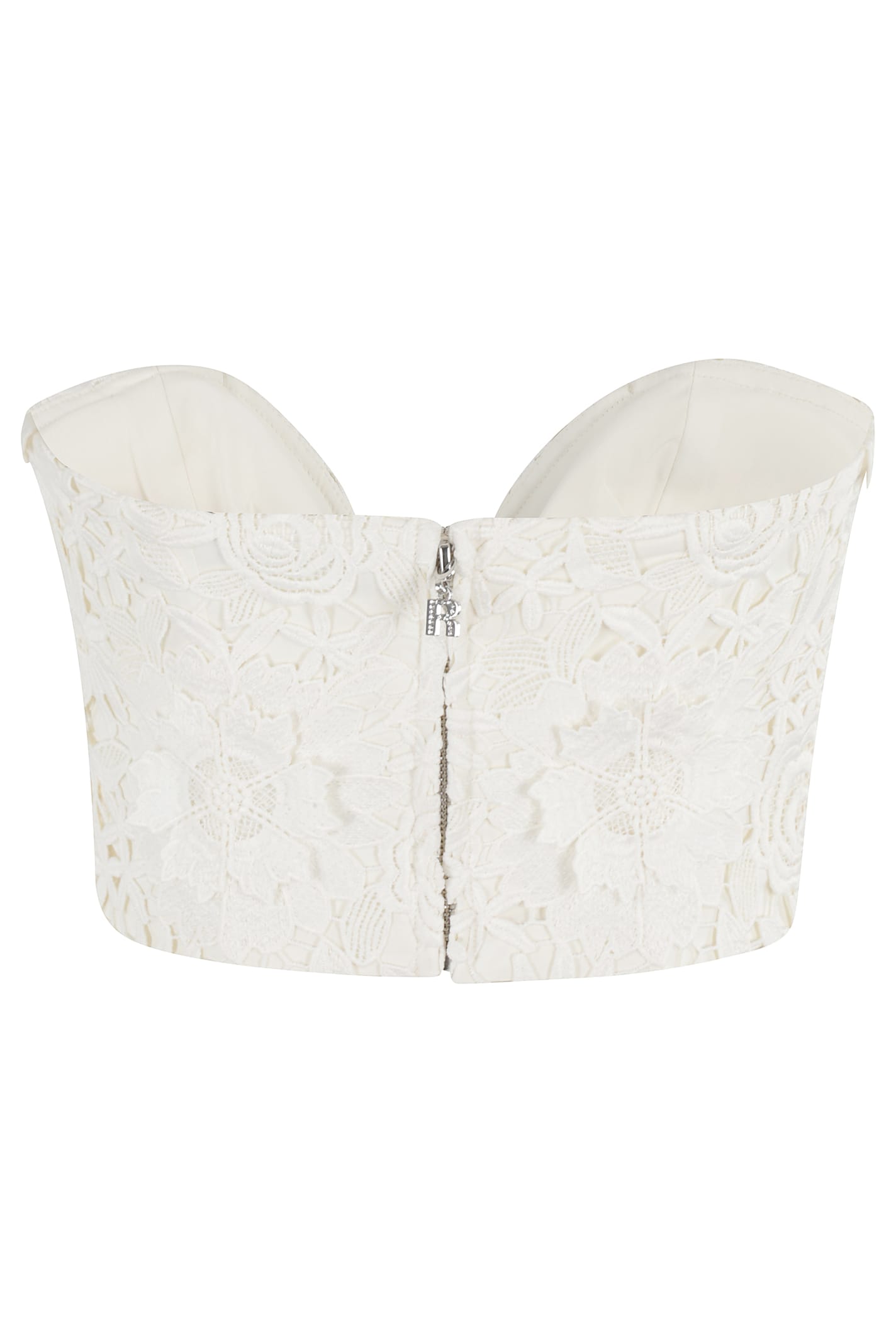 Rotate Birger Christensen Rotate 3d Lace Corset Top With Sweetheart Neckline