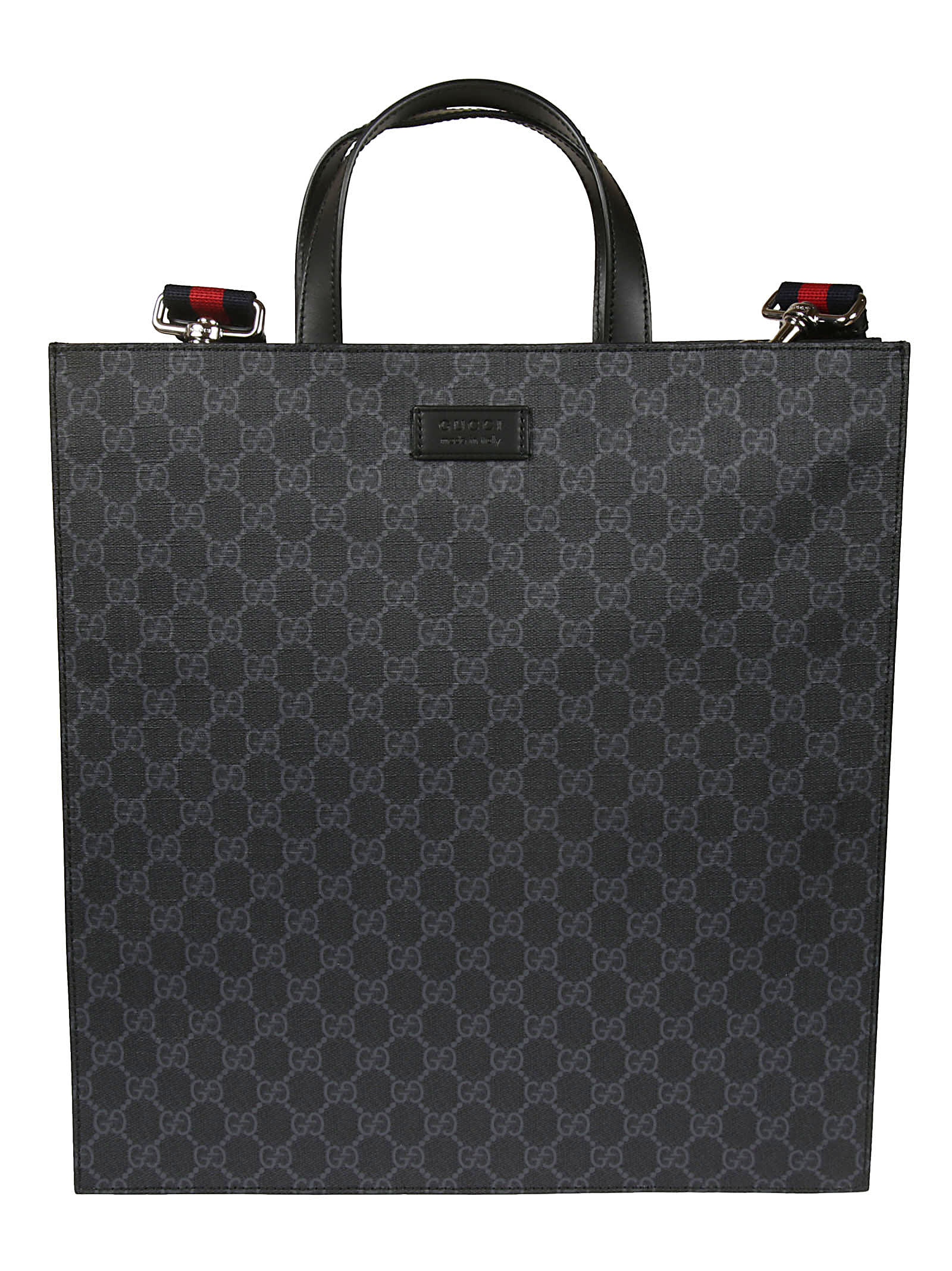 Gucci Logo Print Shopper Bag In Black