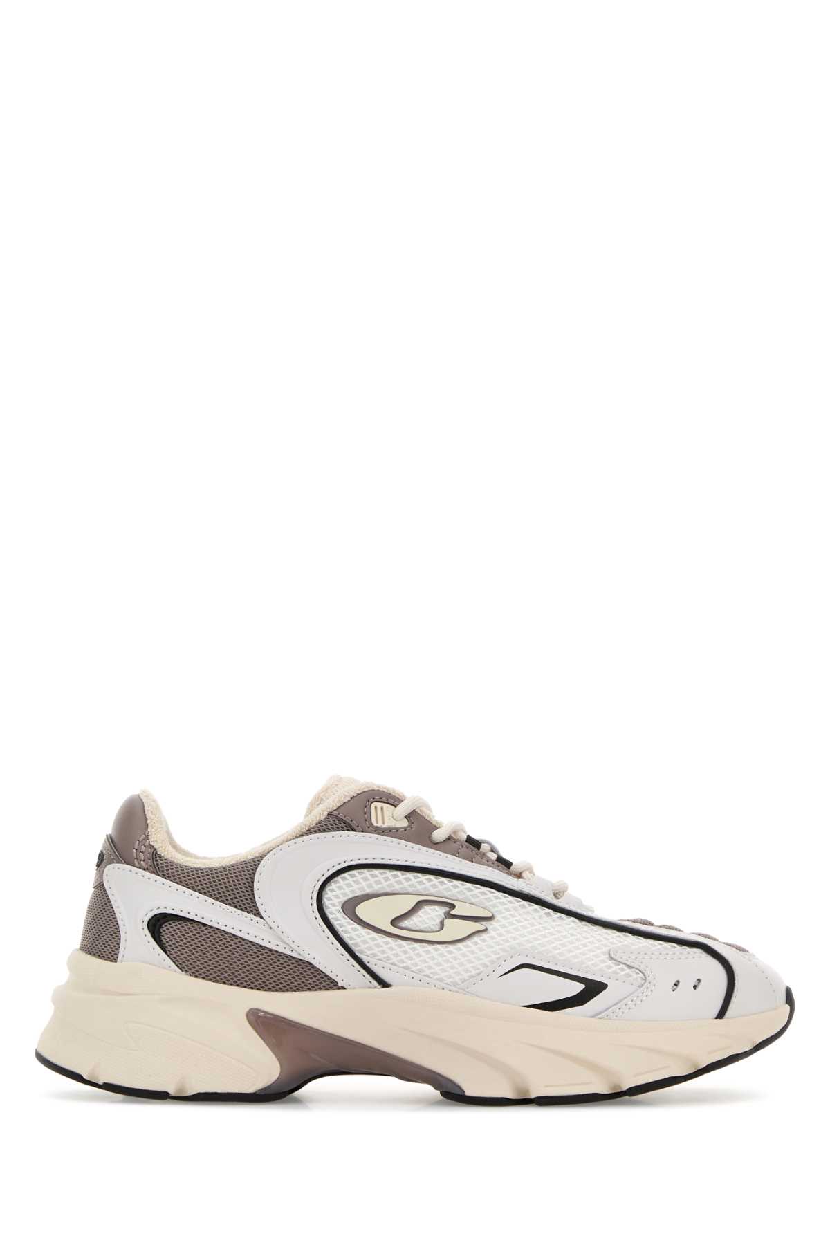 Coach Black Mesh And Leather Bolt Sneakers