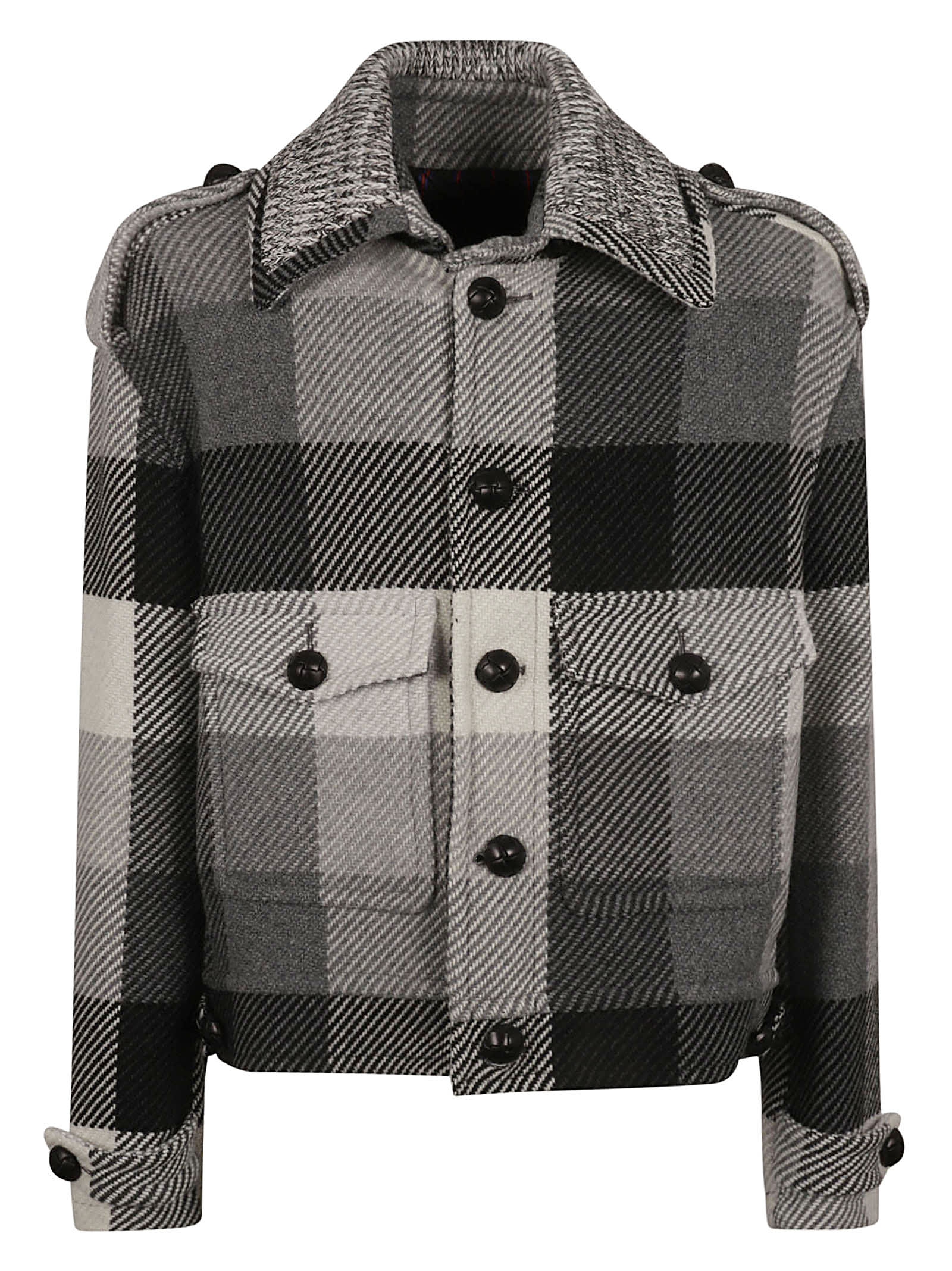 Shop Etro Check Pattern Tweed Jacket In Black