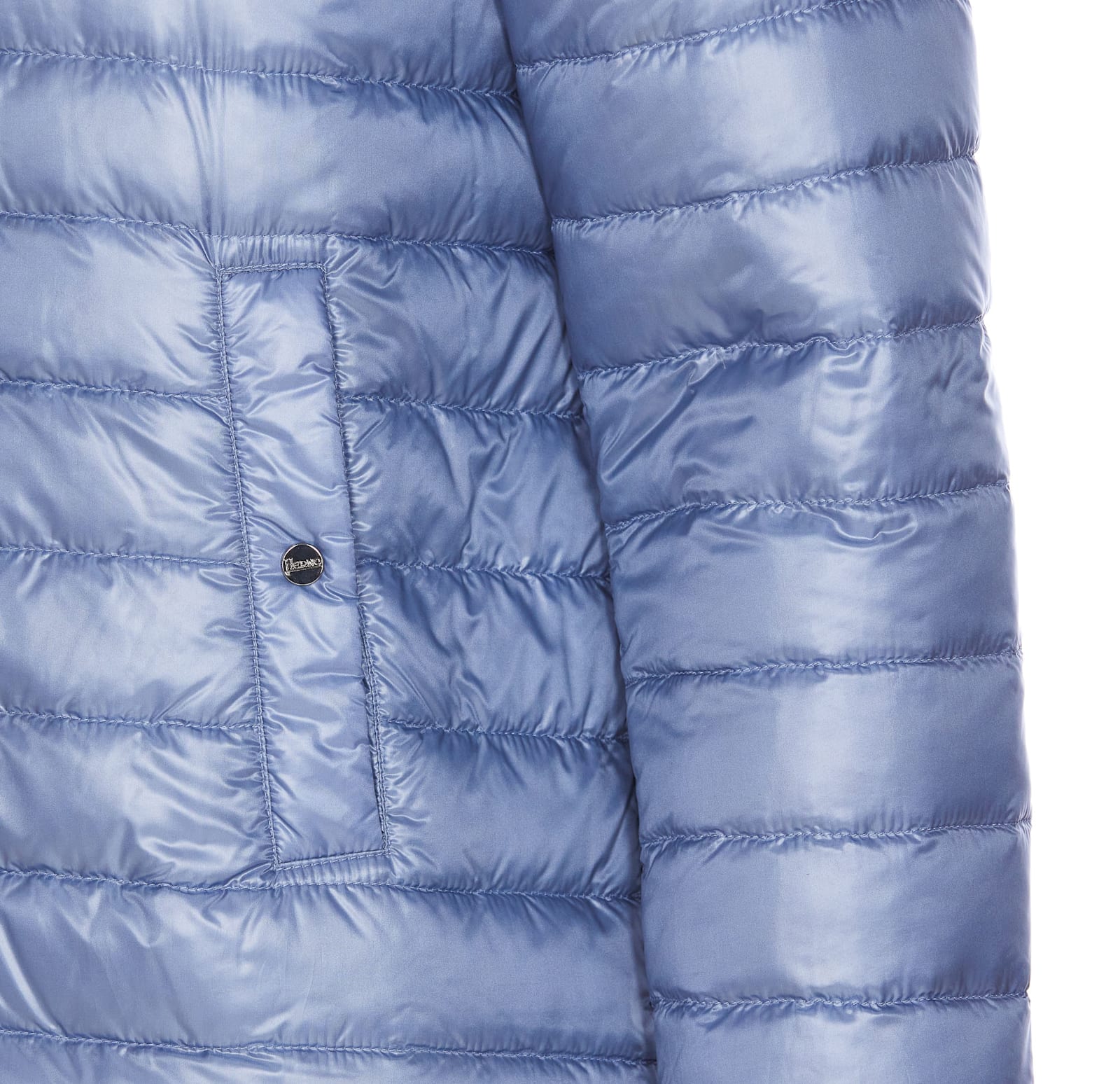 Herno Light Down Crewneck Jacket In Blue