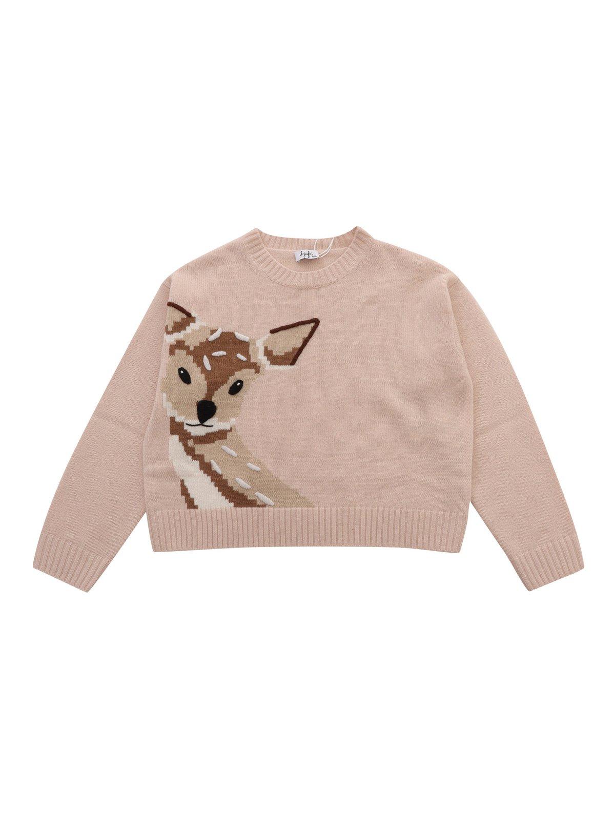 Shop Il Gufo Fawn Crewneck Jumper In Frappe