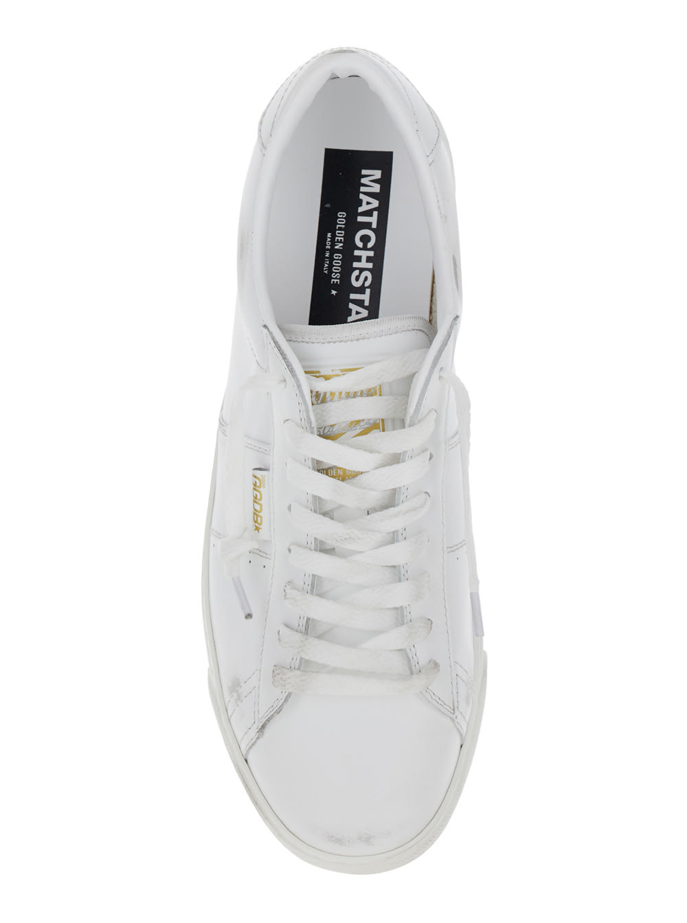 Golden Goose Matchstar Shiny Leather Upper And Heel In Opticwhite