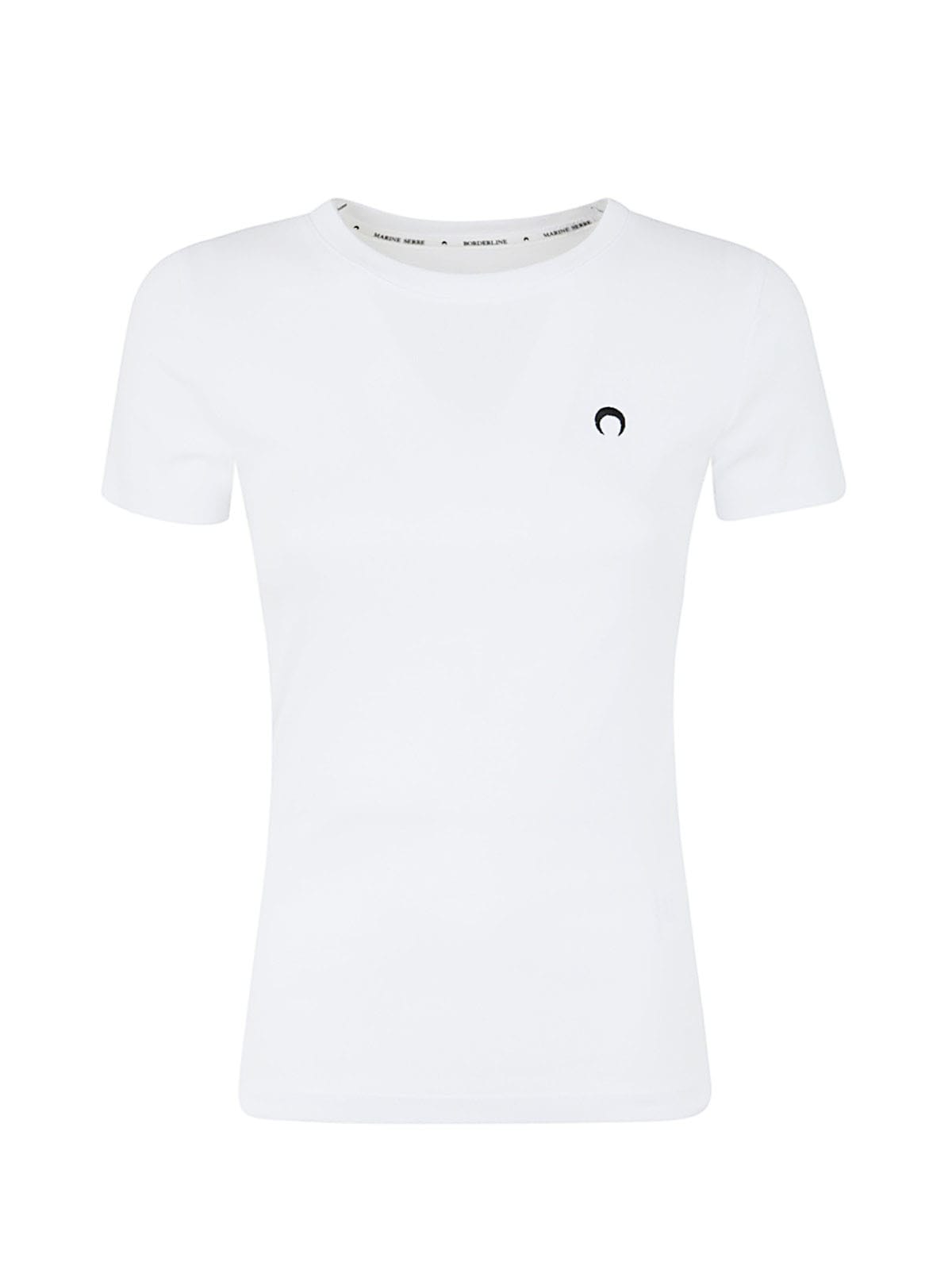 Marine Serre Mini Fit Logo Organic Cotton T-shirt In White