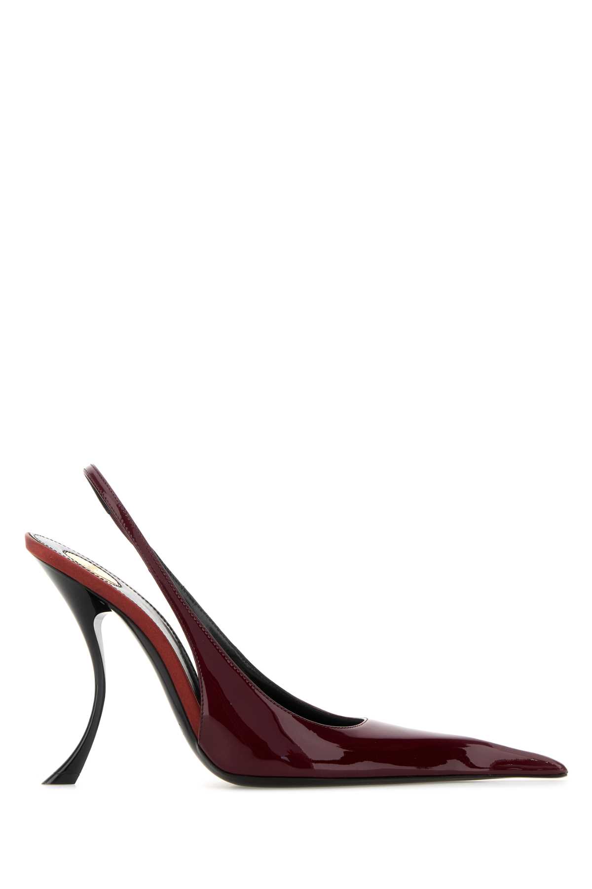 Saint Laurent Burgundy Leather Pumps In Brown