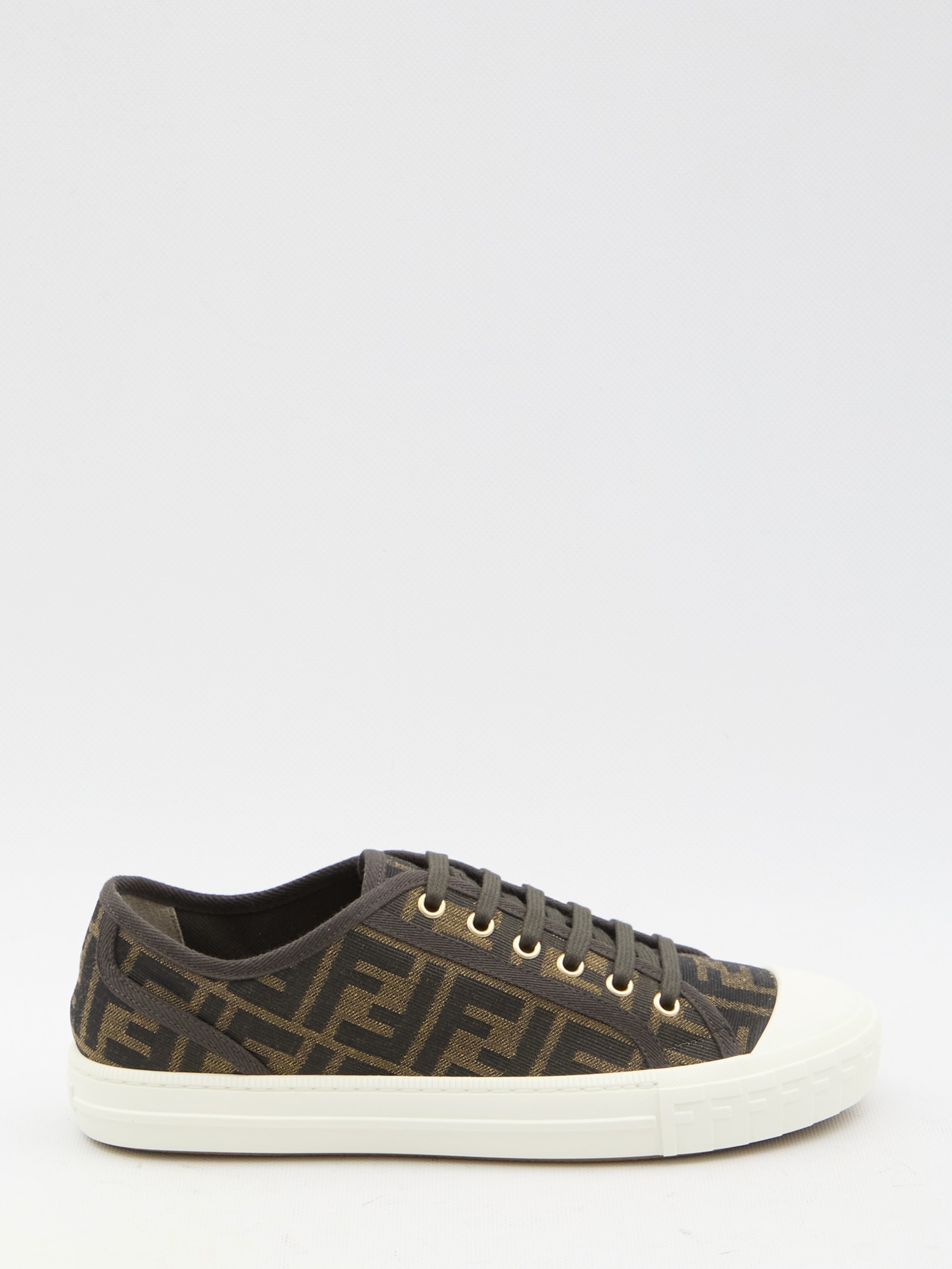 Shop Fendi Domino Sneakers In Beige