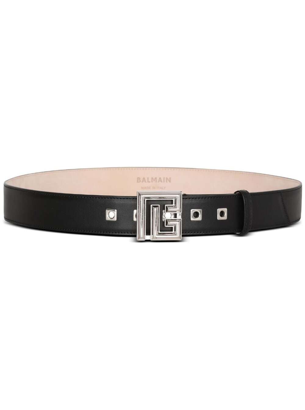 BALMAIN BLACK BELT WITH LOGO BUCKLE IN SMOOTH LEATHER MAN