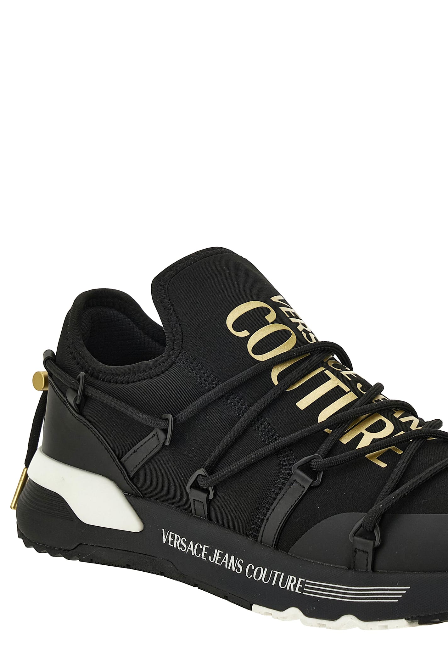 Versace Jeans Couture Logo Printed Low-top Sneakers In Black