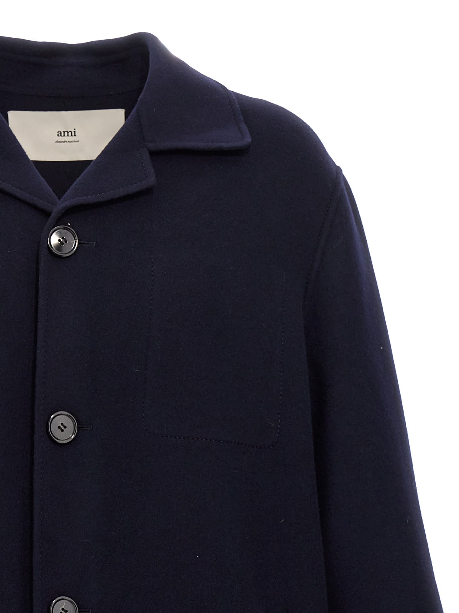 Shop Ami Alexandre Mattiussi Car Coat In Blue