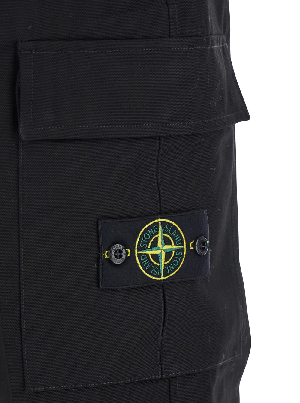 Stone Island Cargo-pocket Trousers In Black