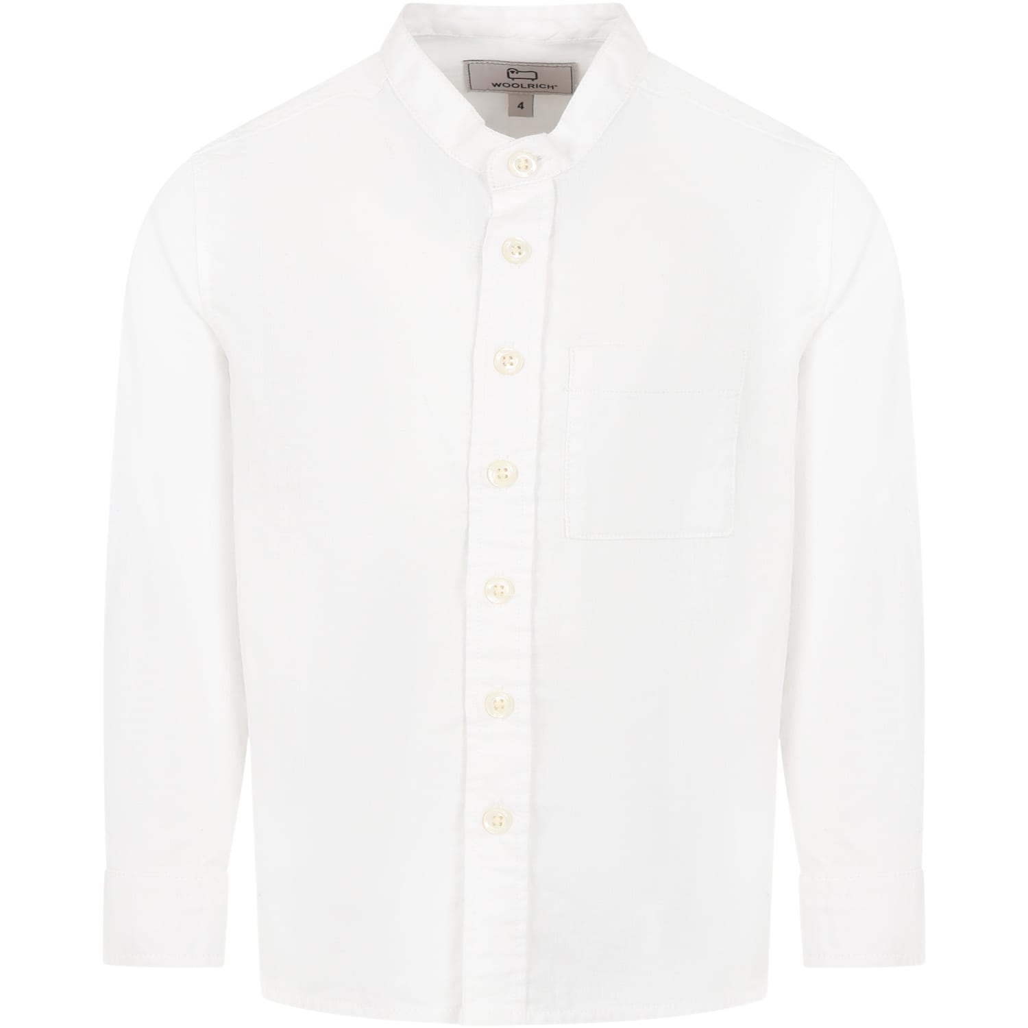 Woolrich Kids' White Shirt For Boy With Logo
