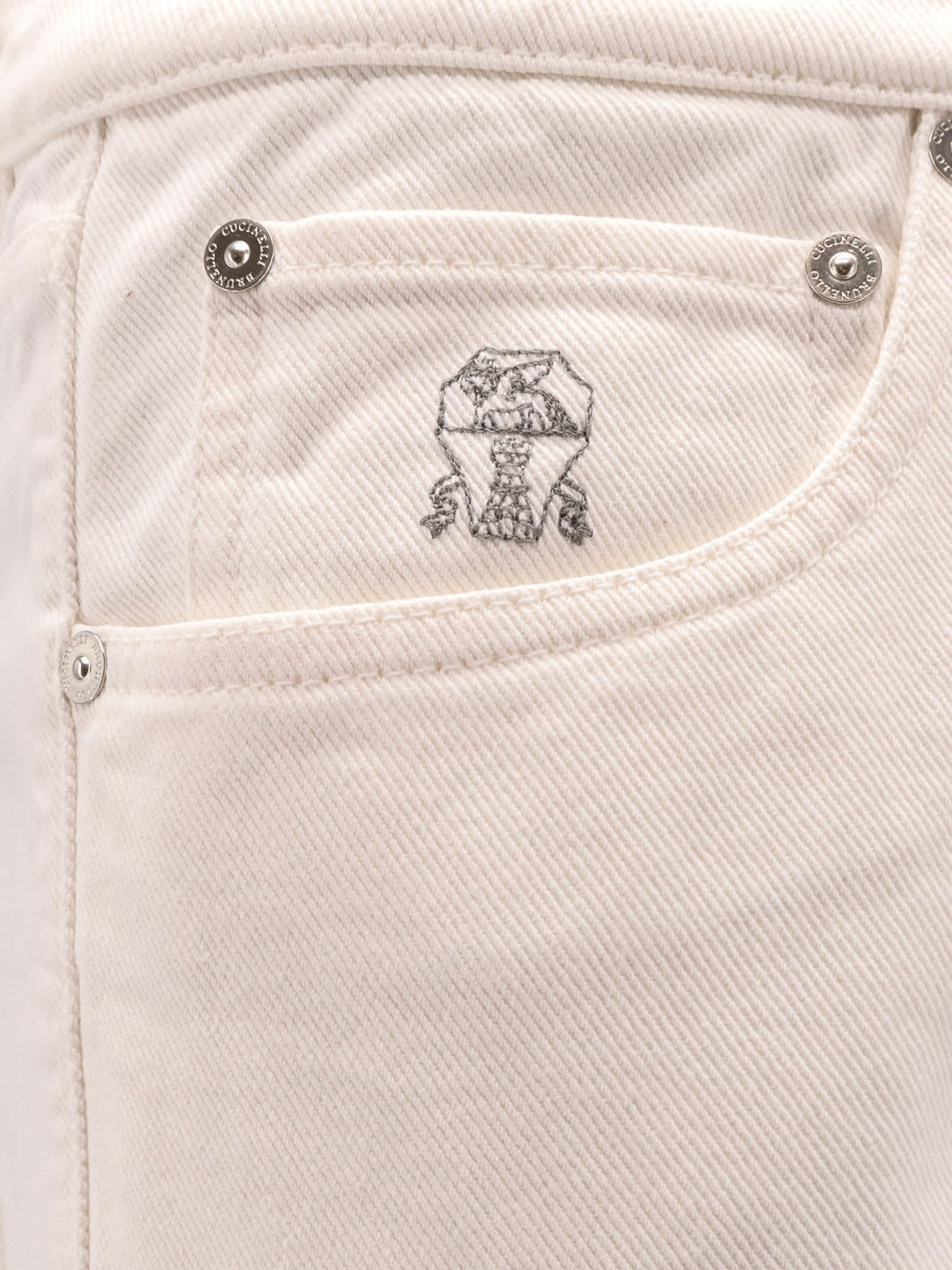 Brunello Cucinelli Iconic Fit Denim Trouser In White