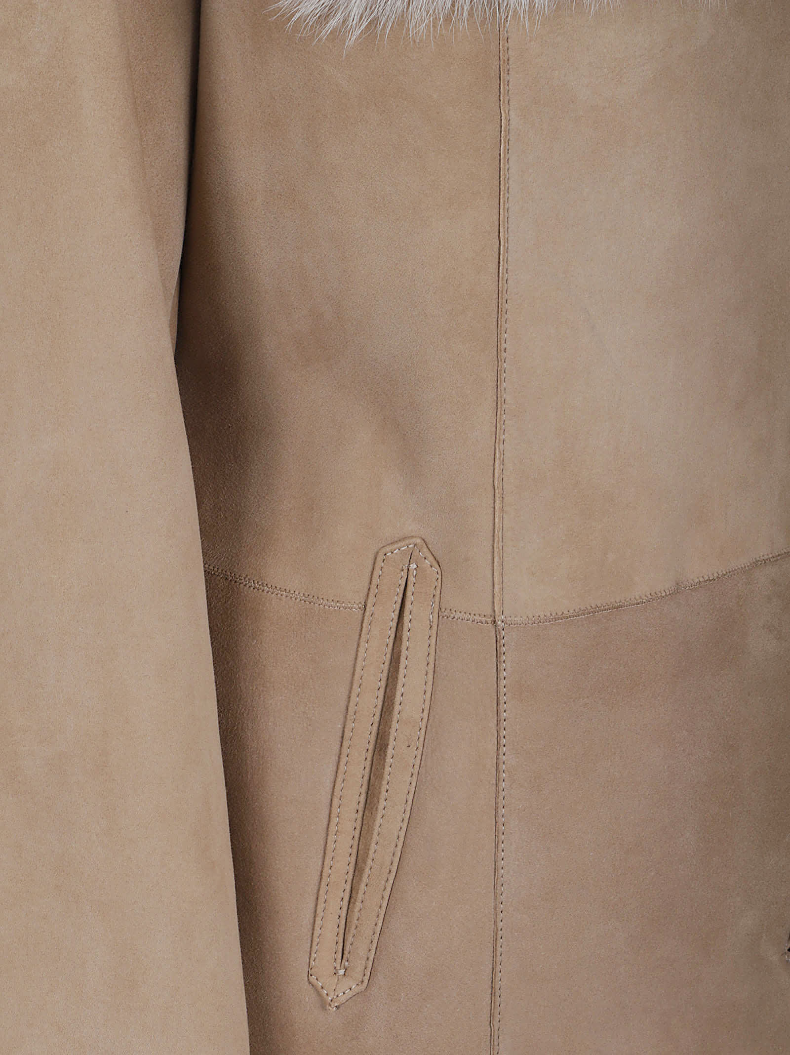 Arma Rayda Leather Coat In Neutral