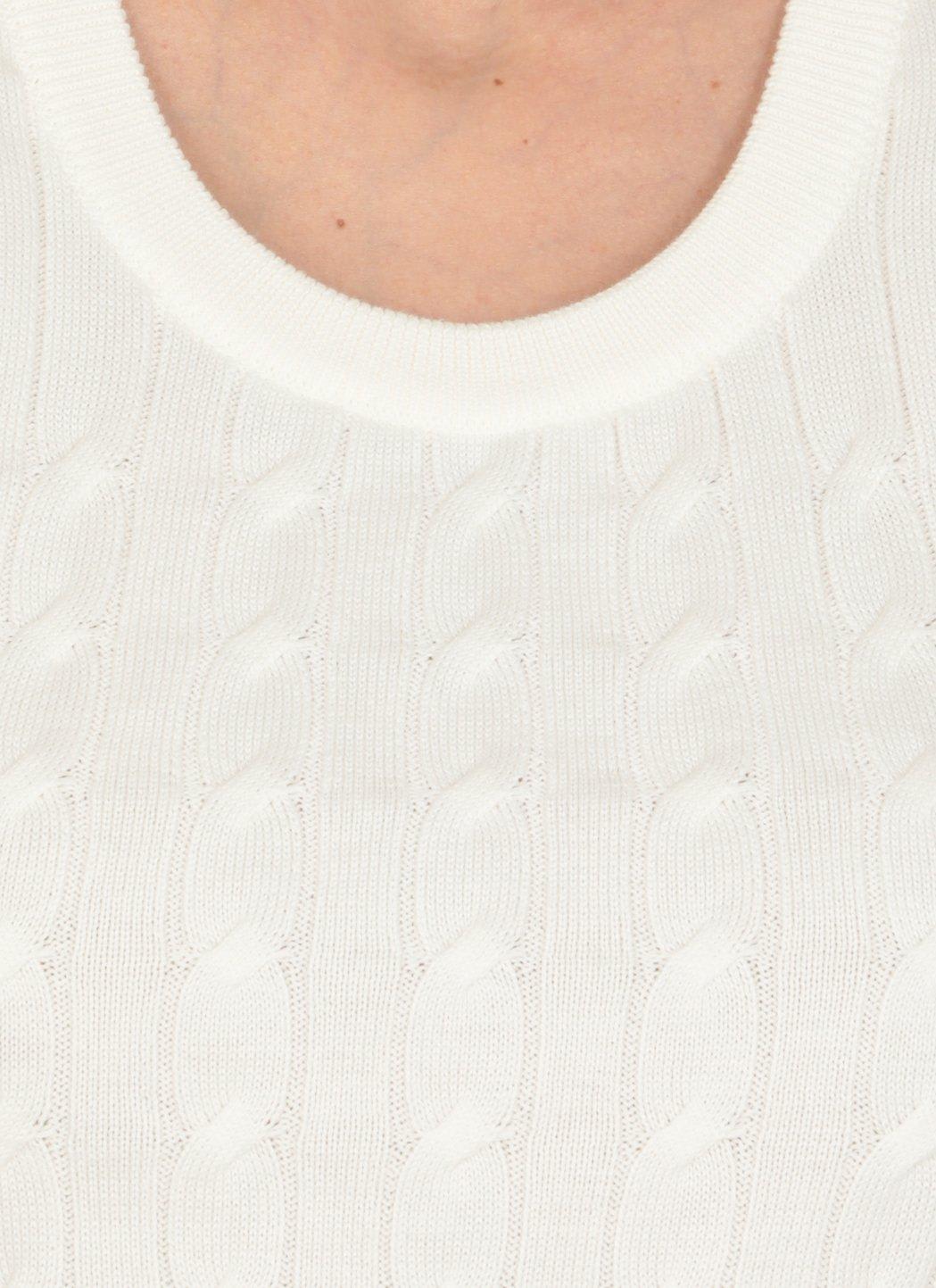 Shop Brunello Cucinelli Cable-knitted Crewneck Top In White