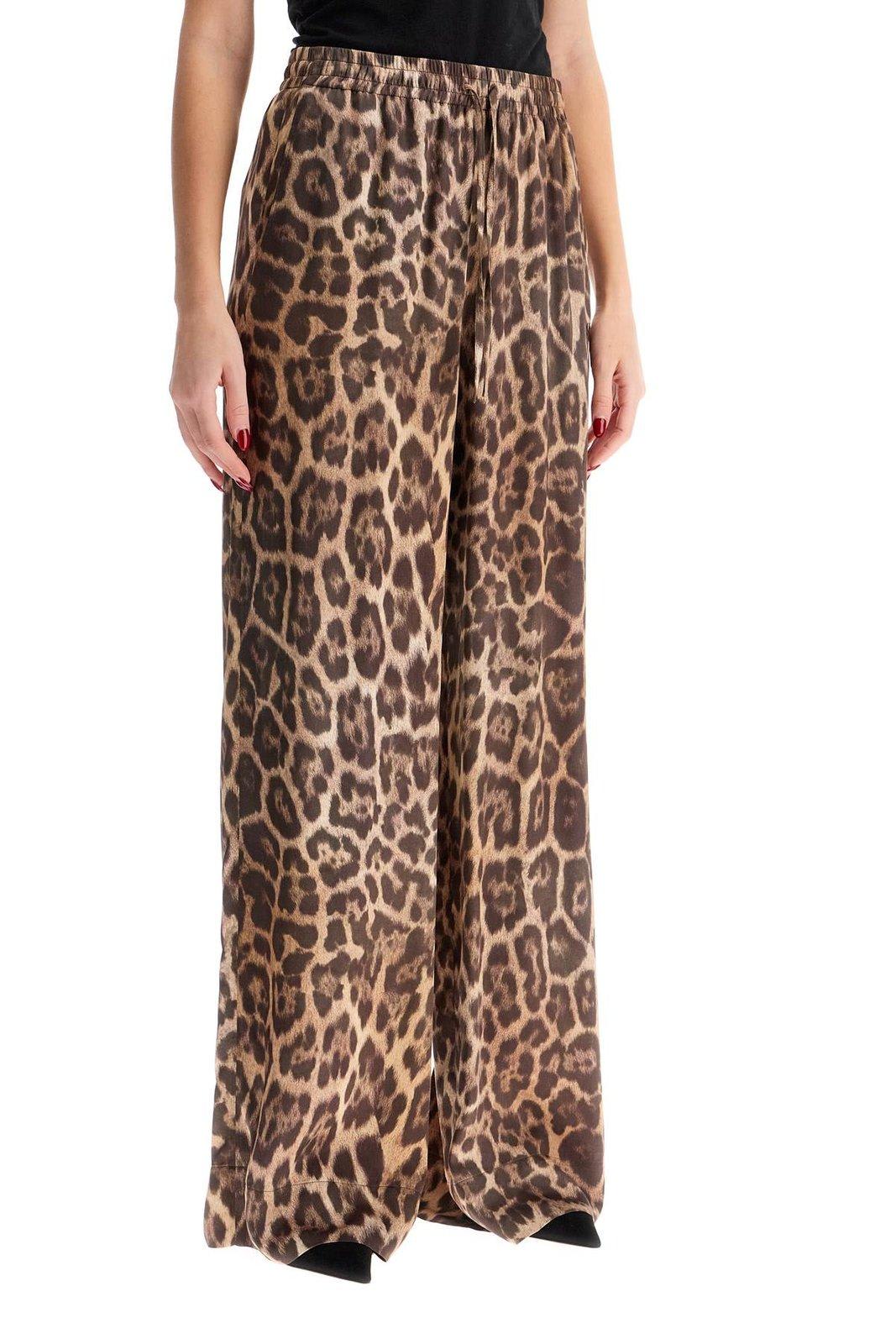 Leopard Printed Elastic Waist Pants