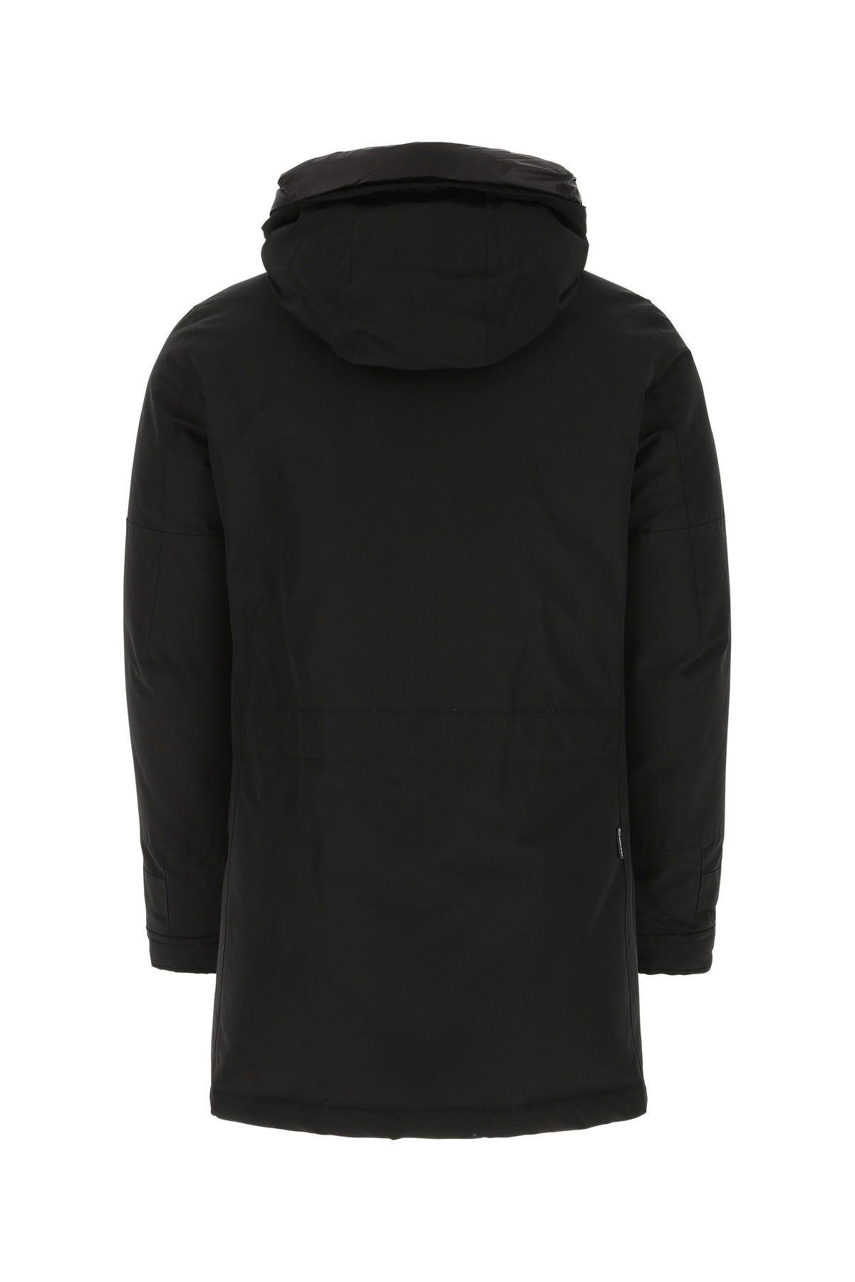 Shop Woolrich Black Cotton Blend Polar Parka