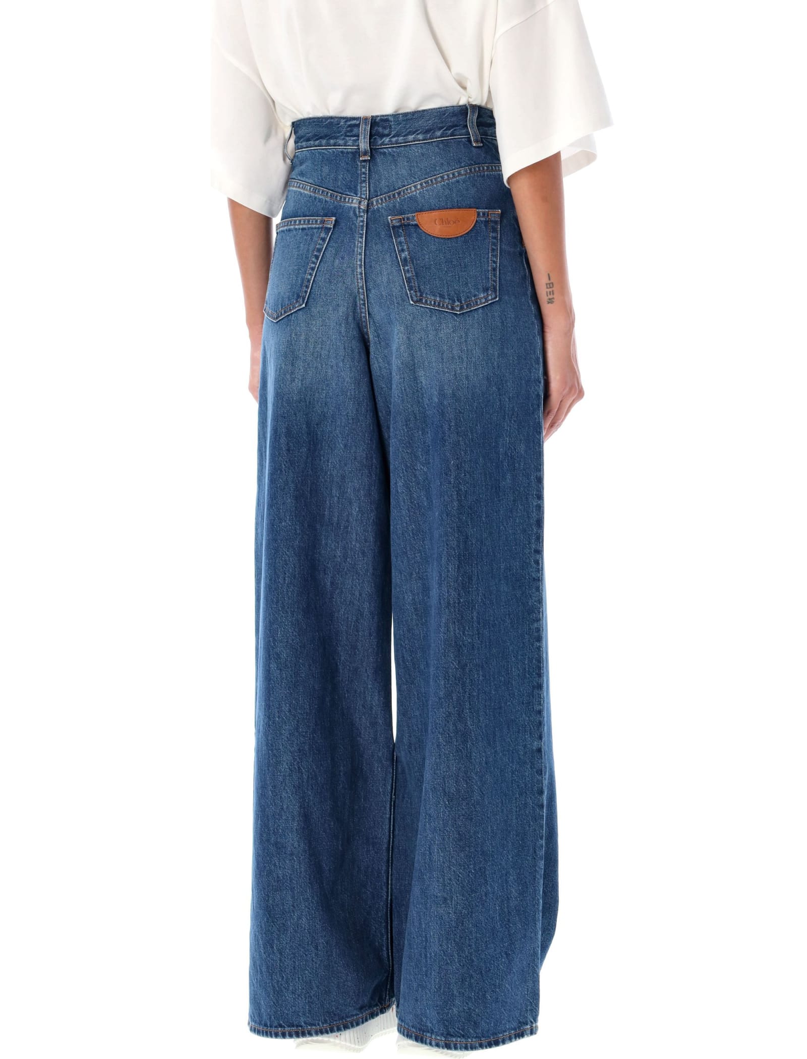 Shop Chloé High Waist Denim In Nightblue