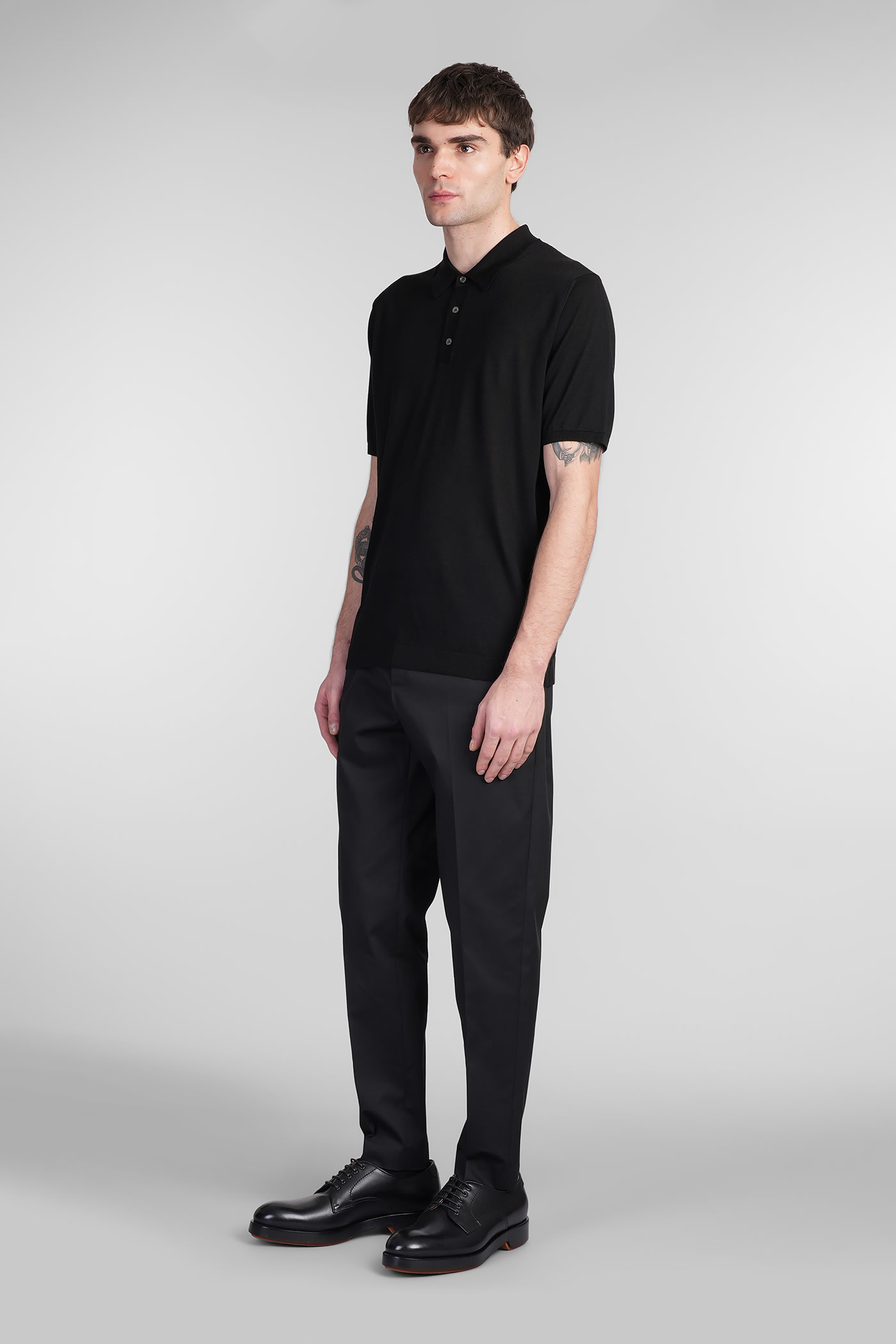 Roberto Collina Basic Polo T-shirt In Black