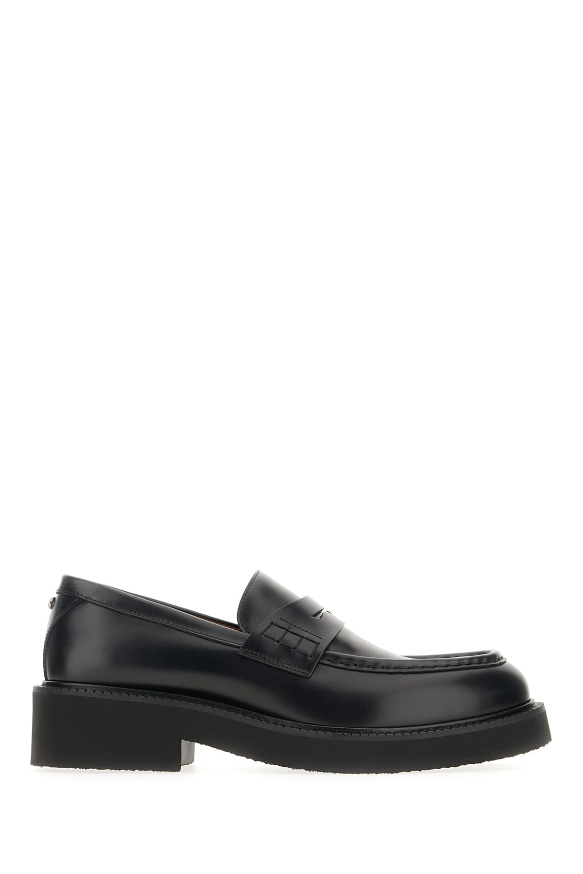 Valentino Garavani Black Leather Loafers In Nero