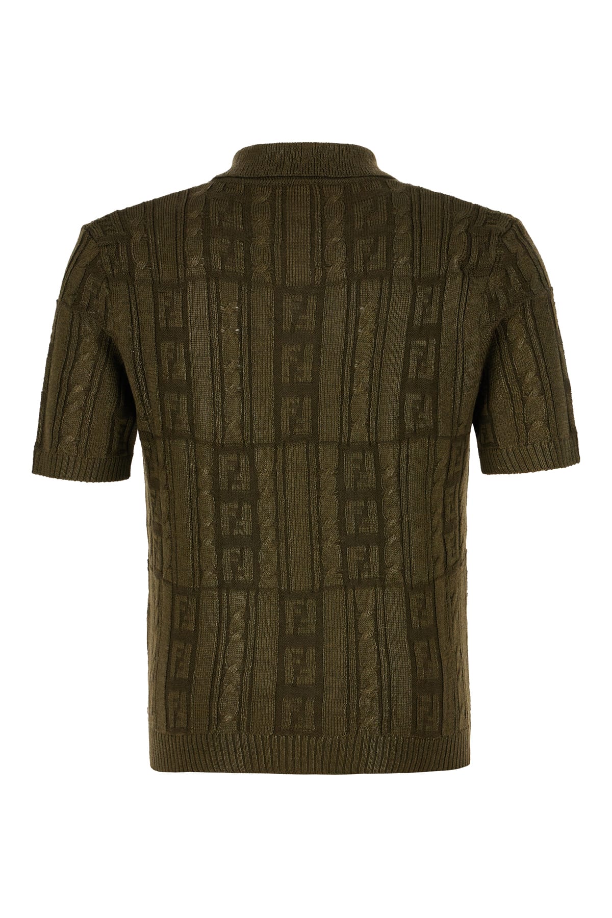 Shop Fendi Military Green Polyurethane Blend Polo Shirt