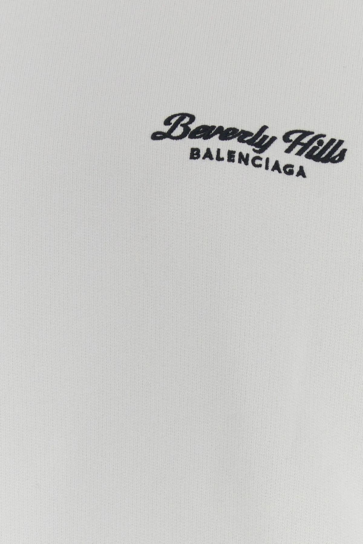 Shop Balenciaga Chalk Cotton Sweatshirt