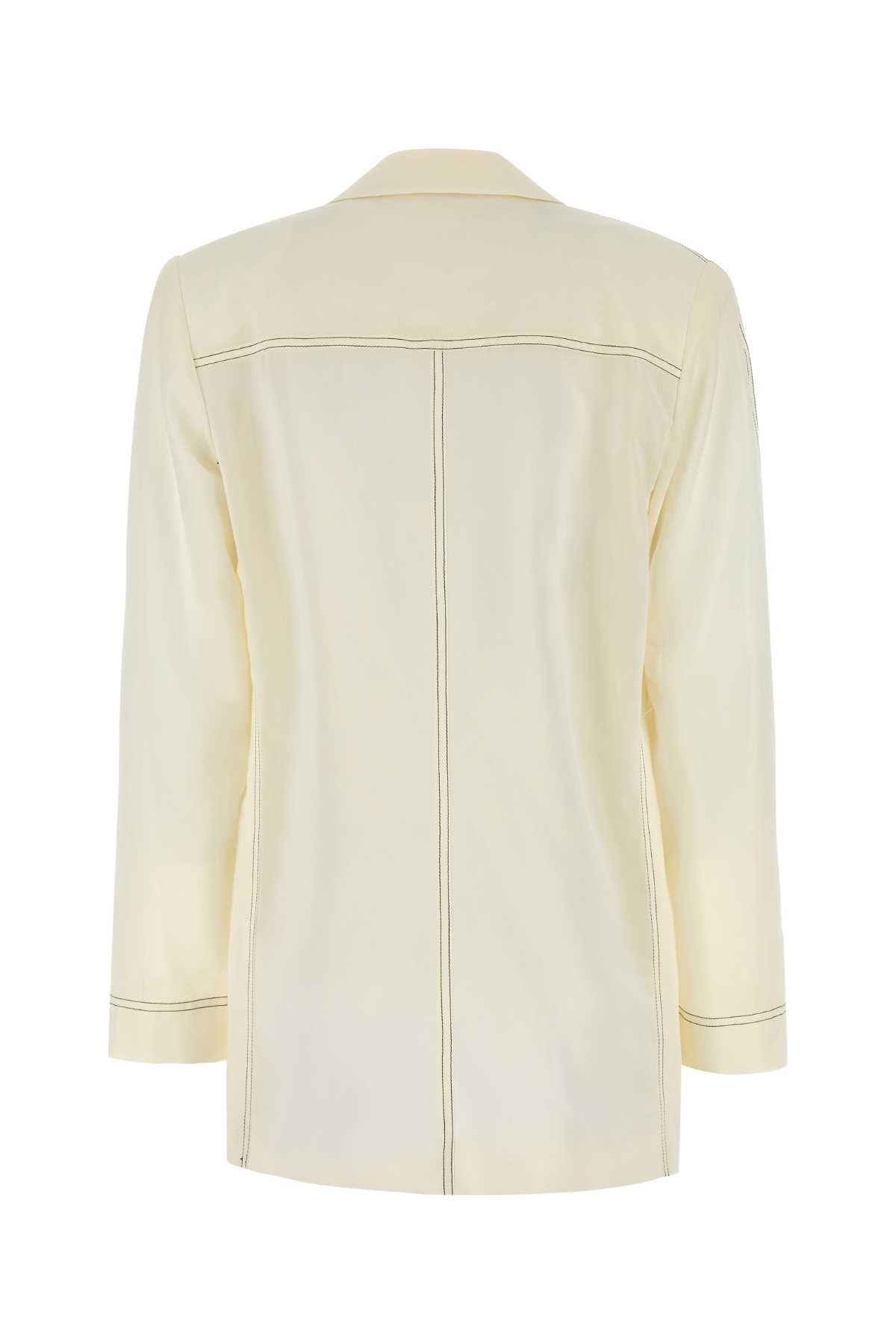 Shop Philosophy Di Lorenzo Serafini Ivory Polyester Blend Blazer In Fantasiabianco