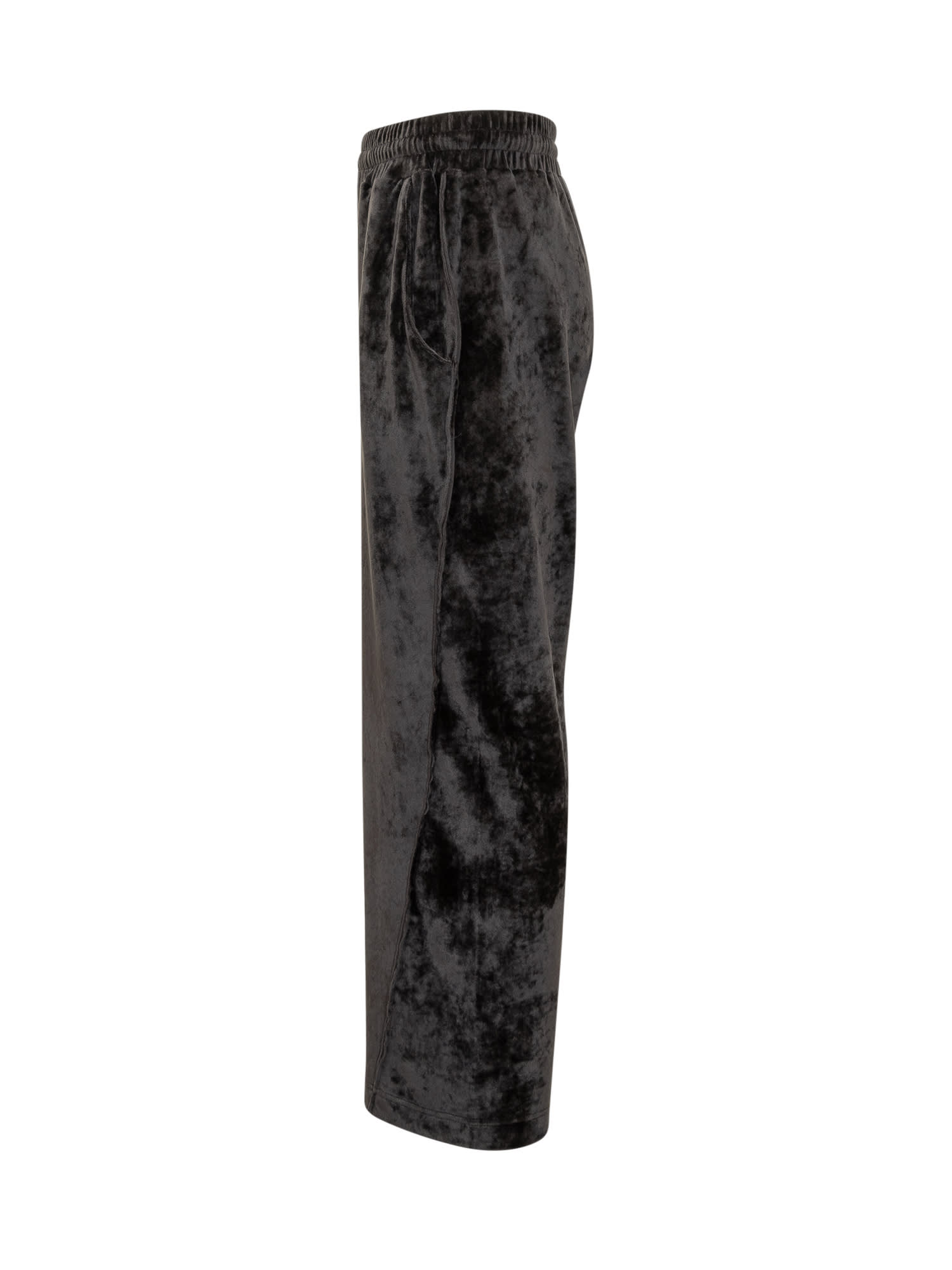 Shop Gcds Velvet Pants In Black