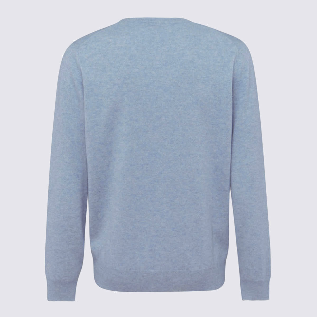 Brunello Cucinelli Cashmere Crew Neck Sweater With Ribbed Finish In Blue