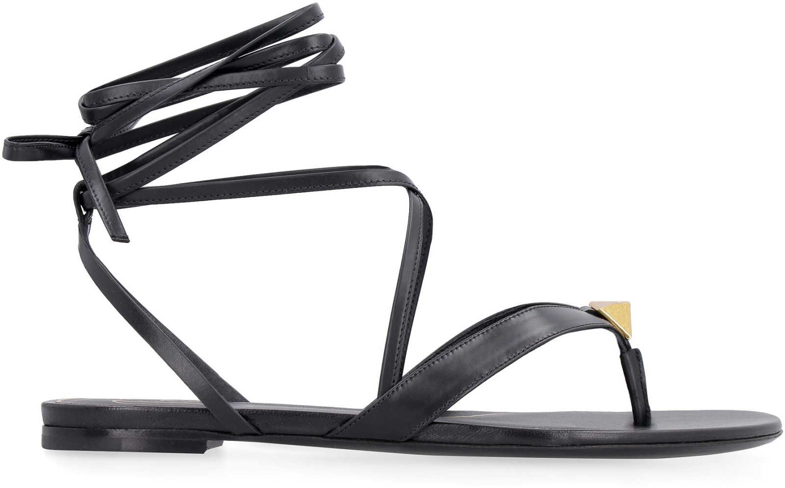Valentino Garavani Black Roman Flip Flop Flat Sandals | ModeSens