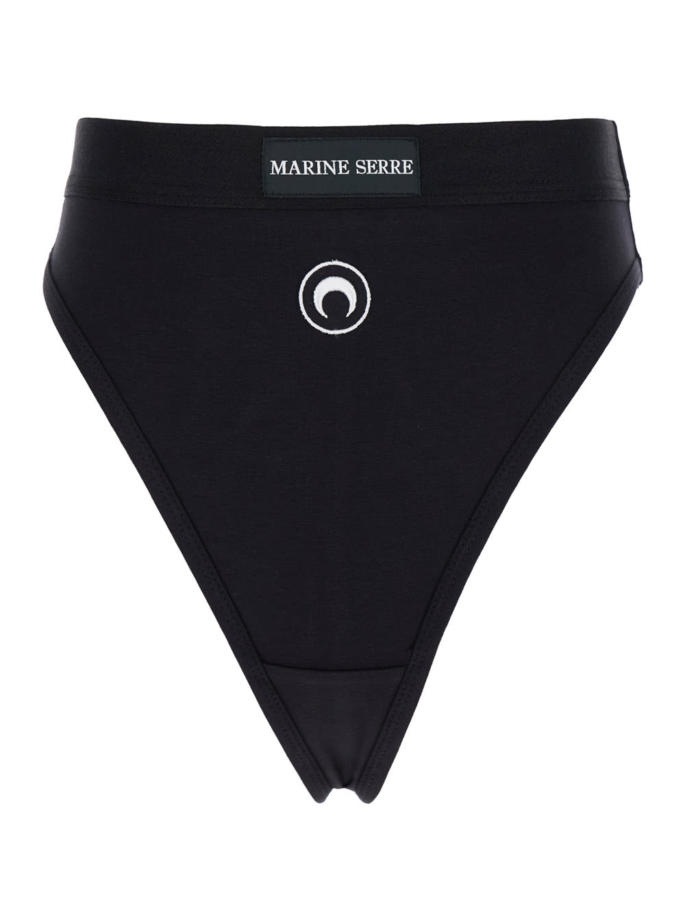 Black Briefs With crescent Moon Logo In Cotton Woman