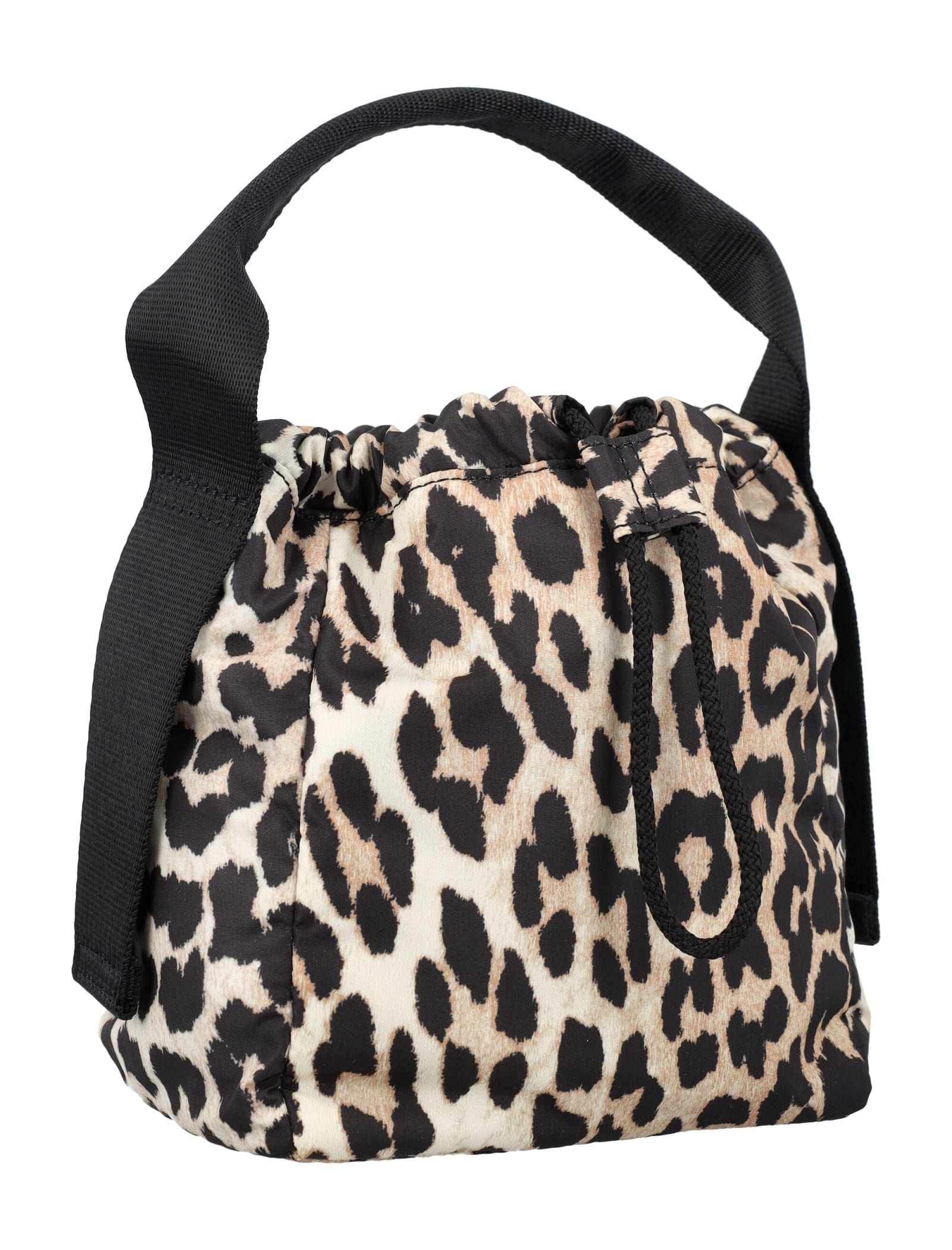 Shop Ganni Recycled Tech Pouch In Leopard