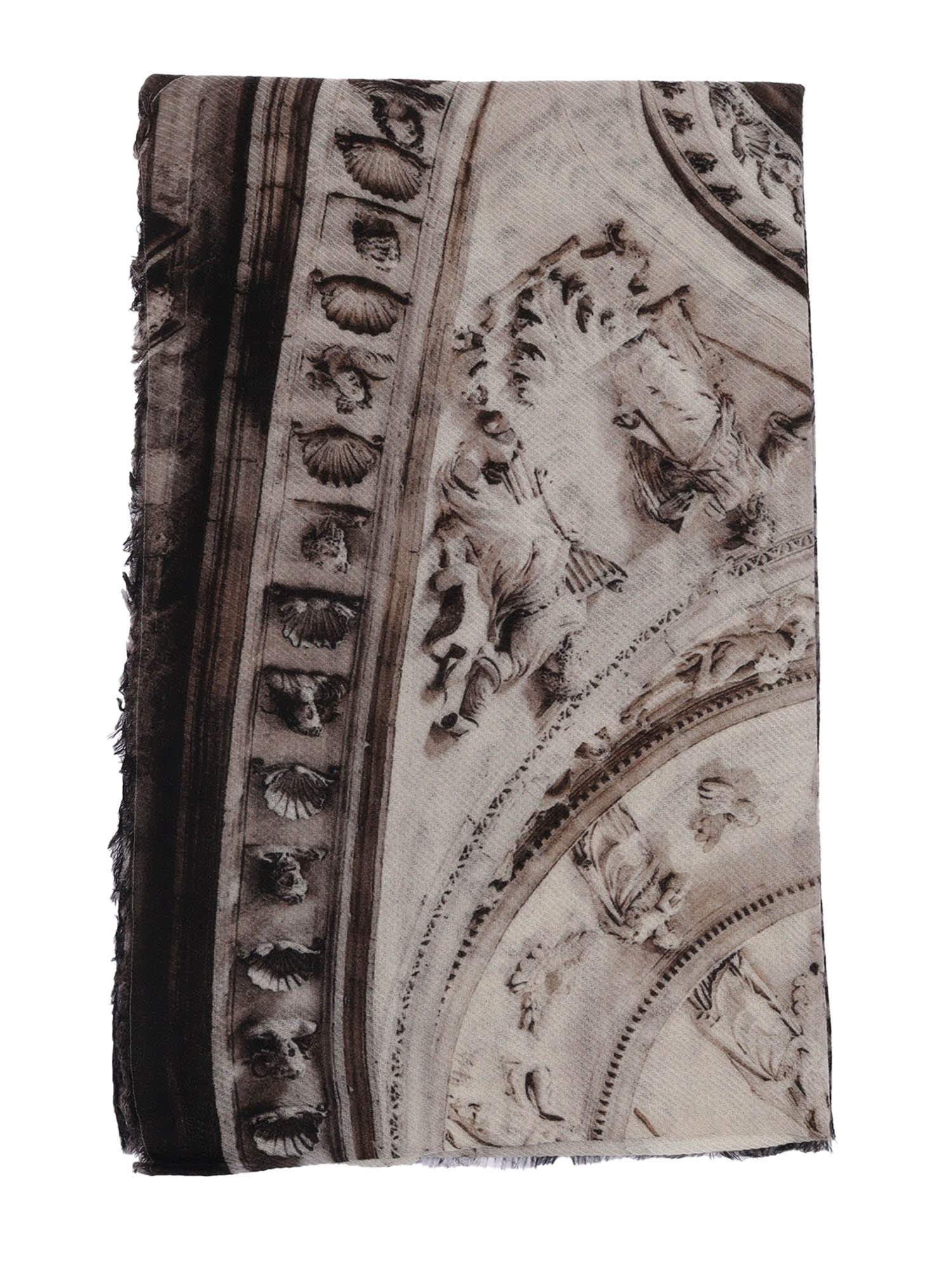 Faliero Sarti Church Of Santa Maria-print Scarf In Brown