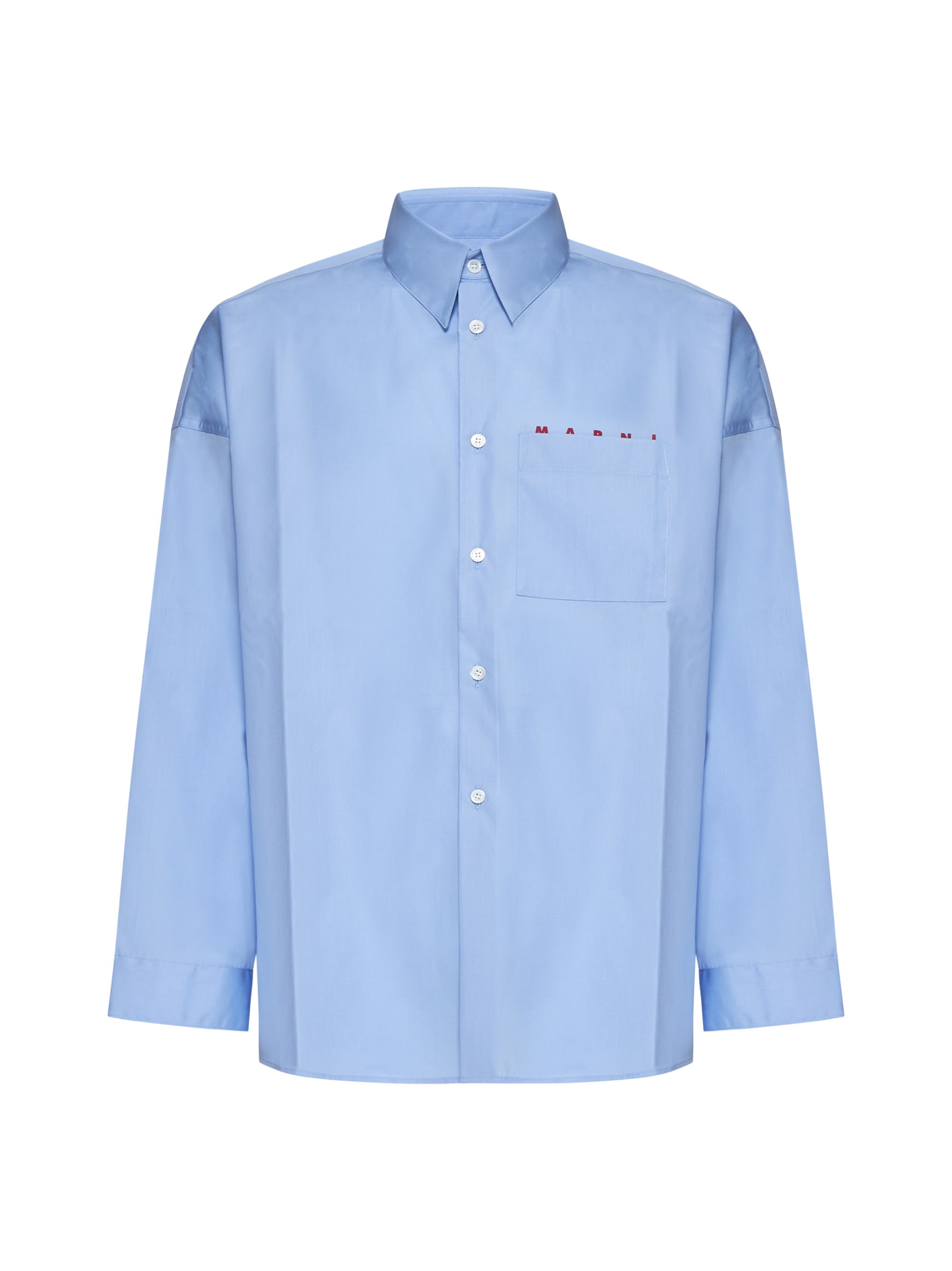 Shop Marni Shirt In Iris Blue