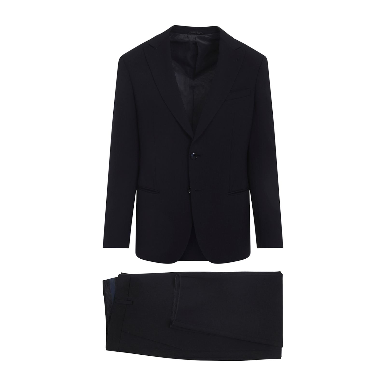 Giorgio Armani Virgin Wool Suit Notch Lapel In Blue