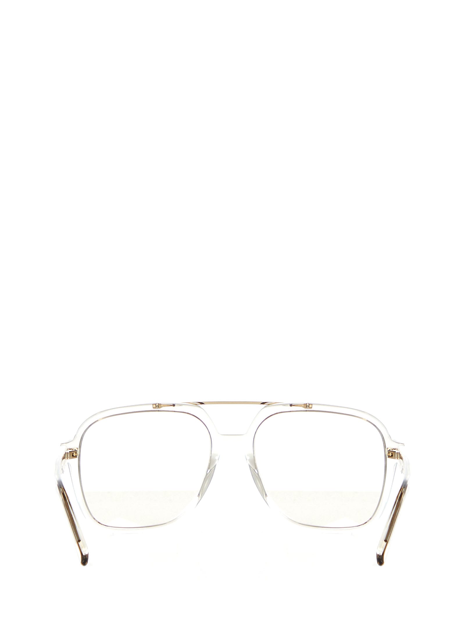 Saint Laurent Transparent Acetate Sl 545 Sunglasses In Creamcreamltyello