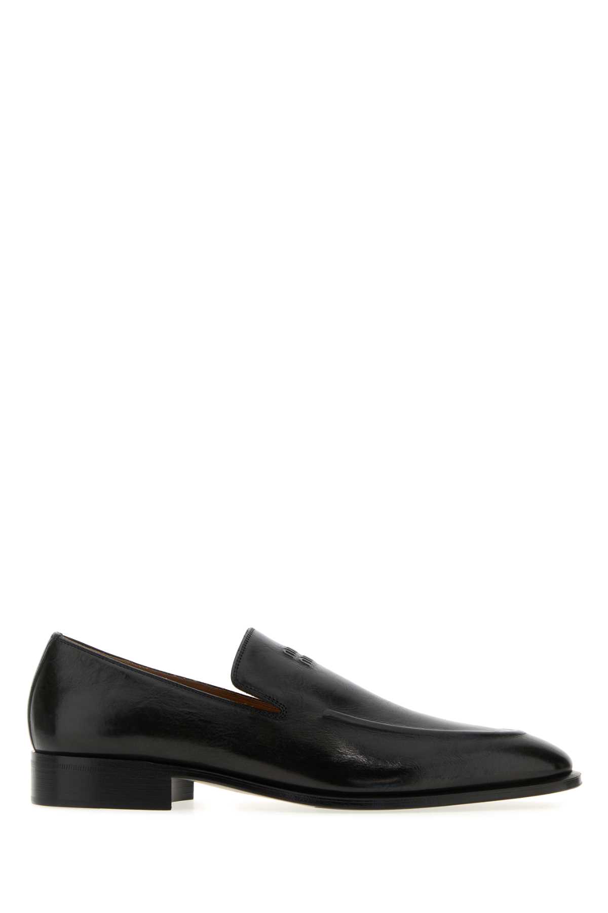 Miu Miu Black Leather Loafers In Black