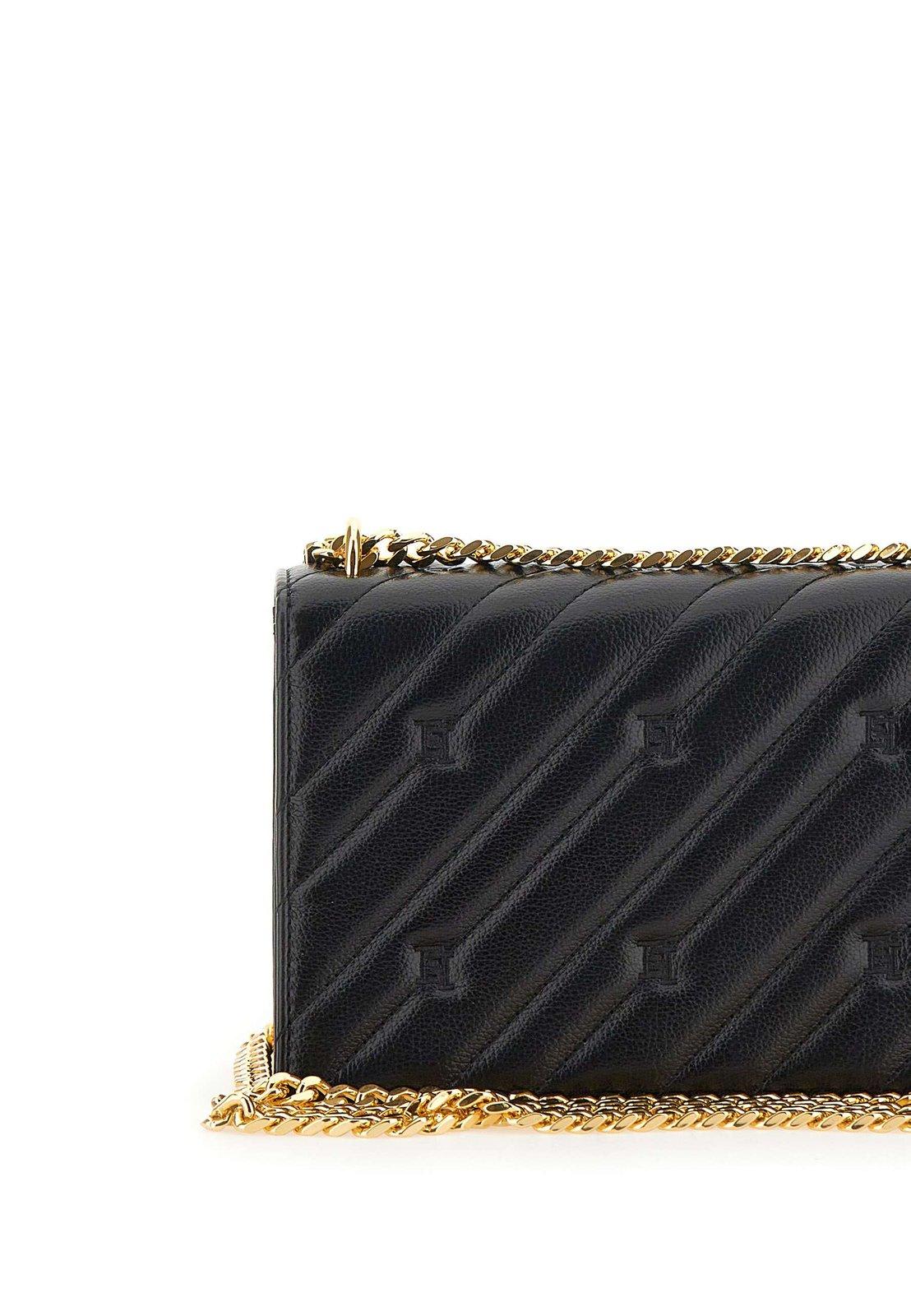 ELISABETTA FRANCHI MEDIUM QUILTED CHAIN-LINKED CROSSBODY BAG 