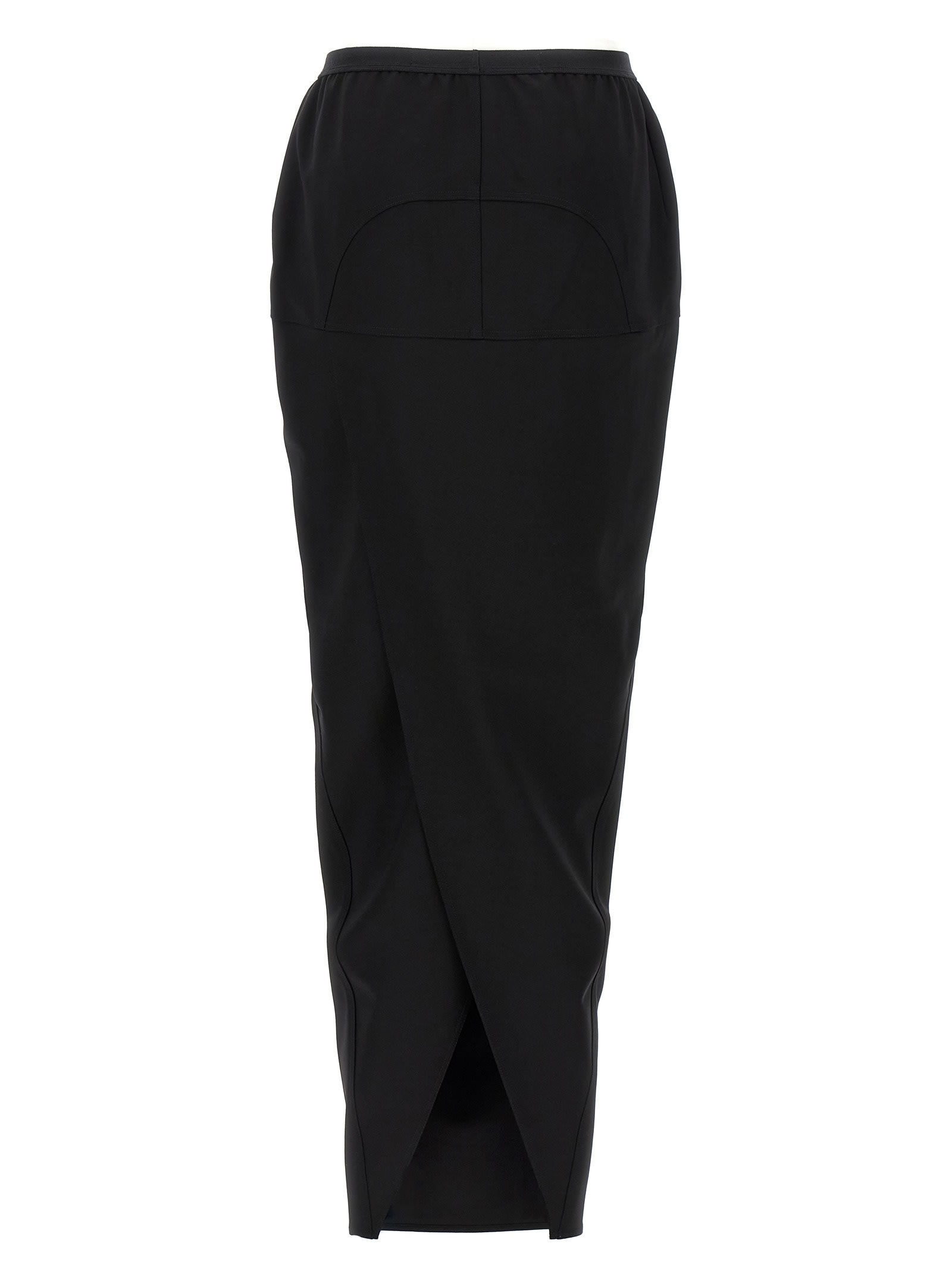 Rick Owens Soft Pillar Long Skirt In Black
